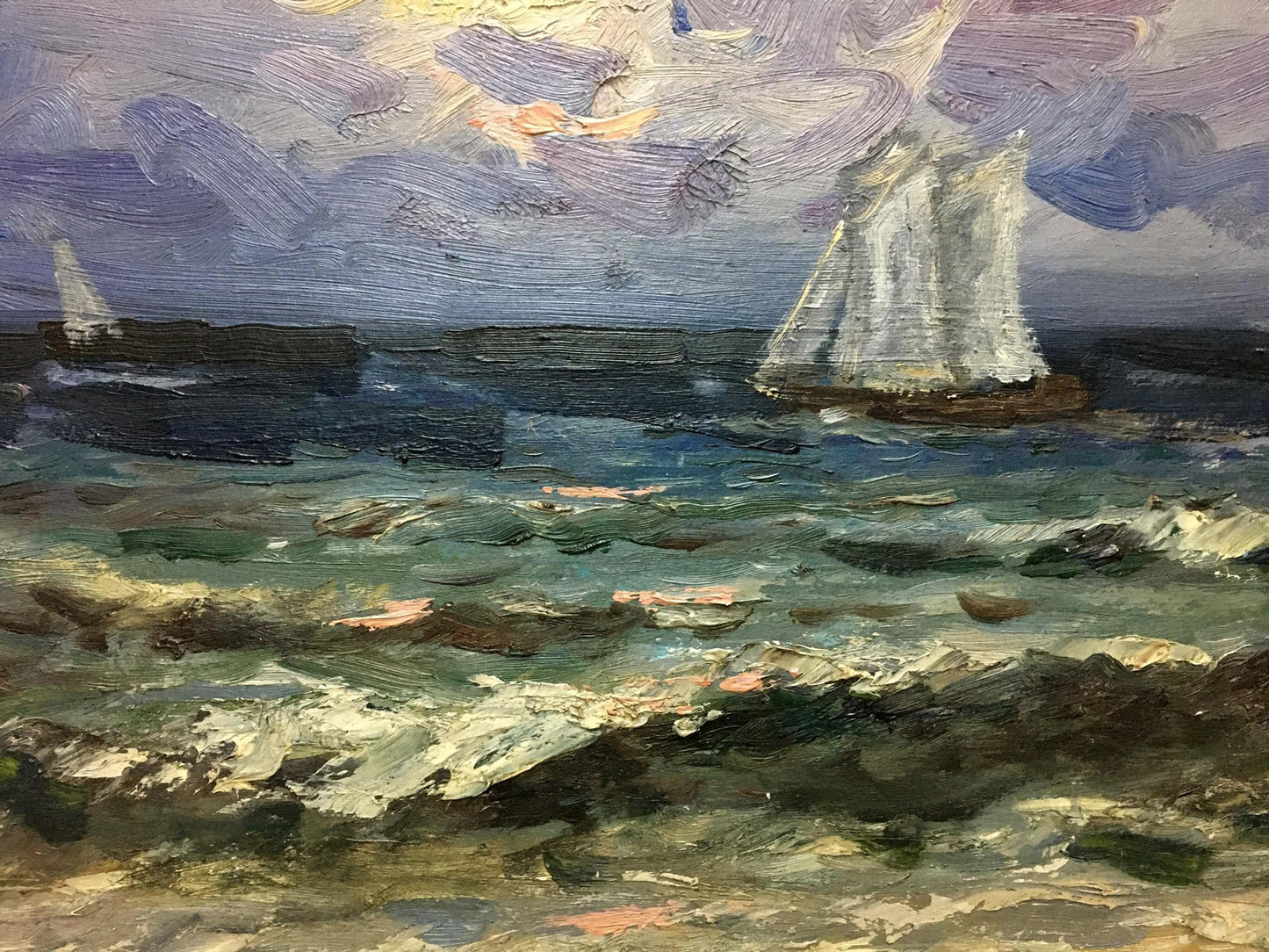 Oil painting Impending storm S. Sokolov