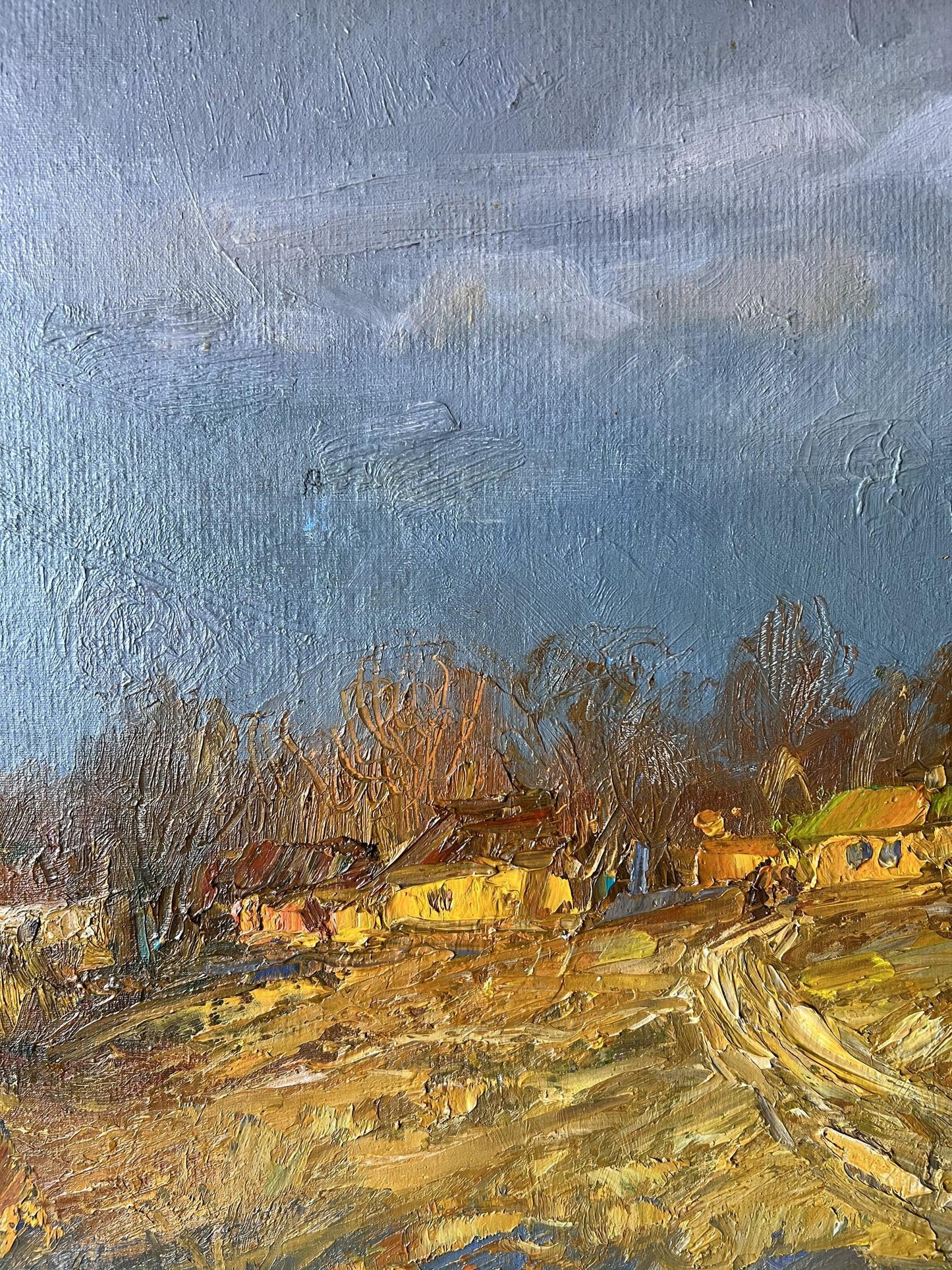 Oil painting The morning countryside