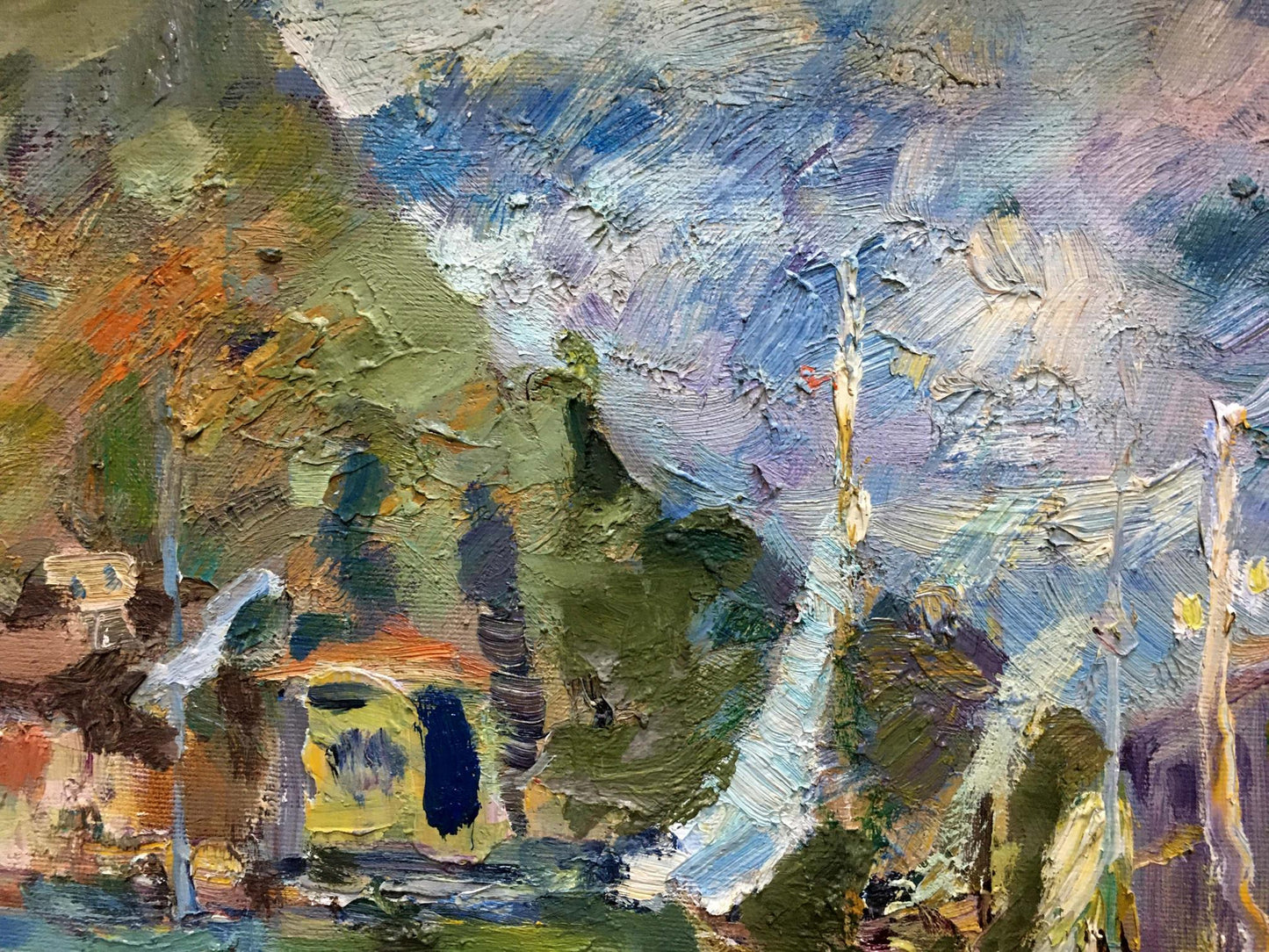 Oil painting In Port Karpov Nikolay Mikhailovich