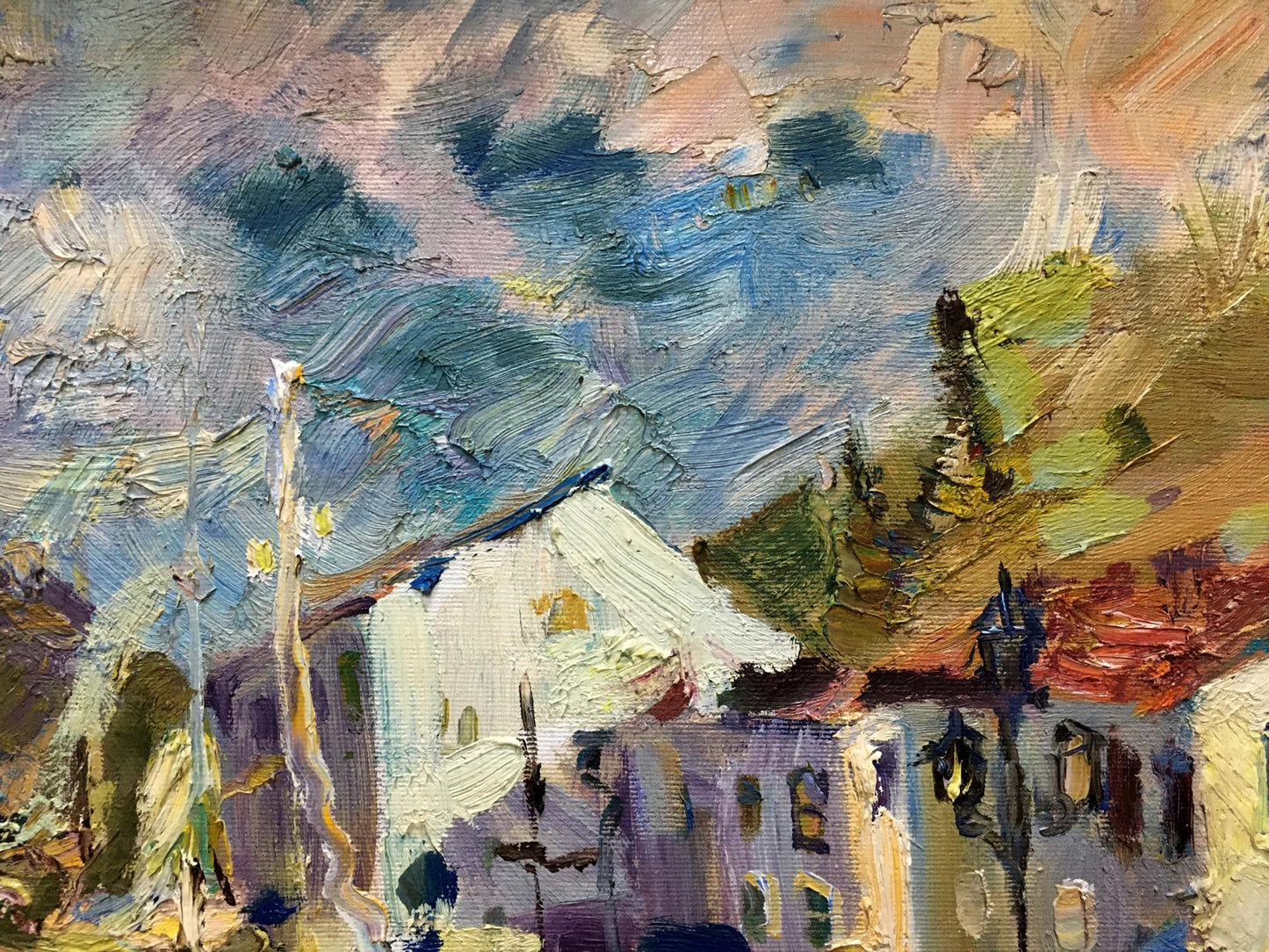 Oil painting In Port Karpov Nikolay Mikhailovich