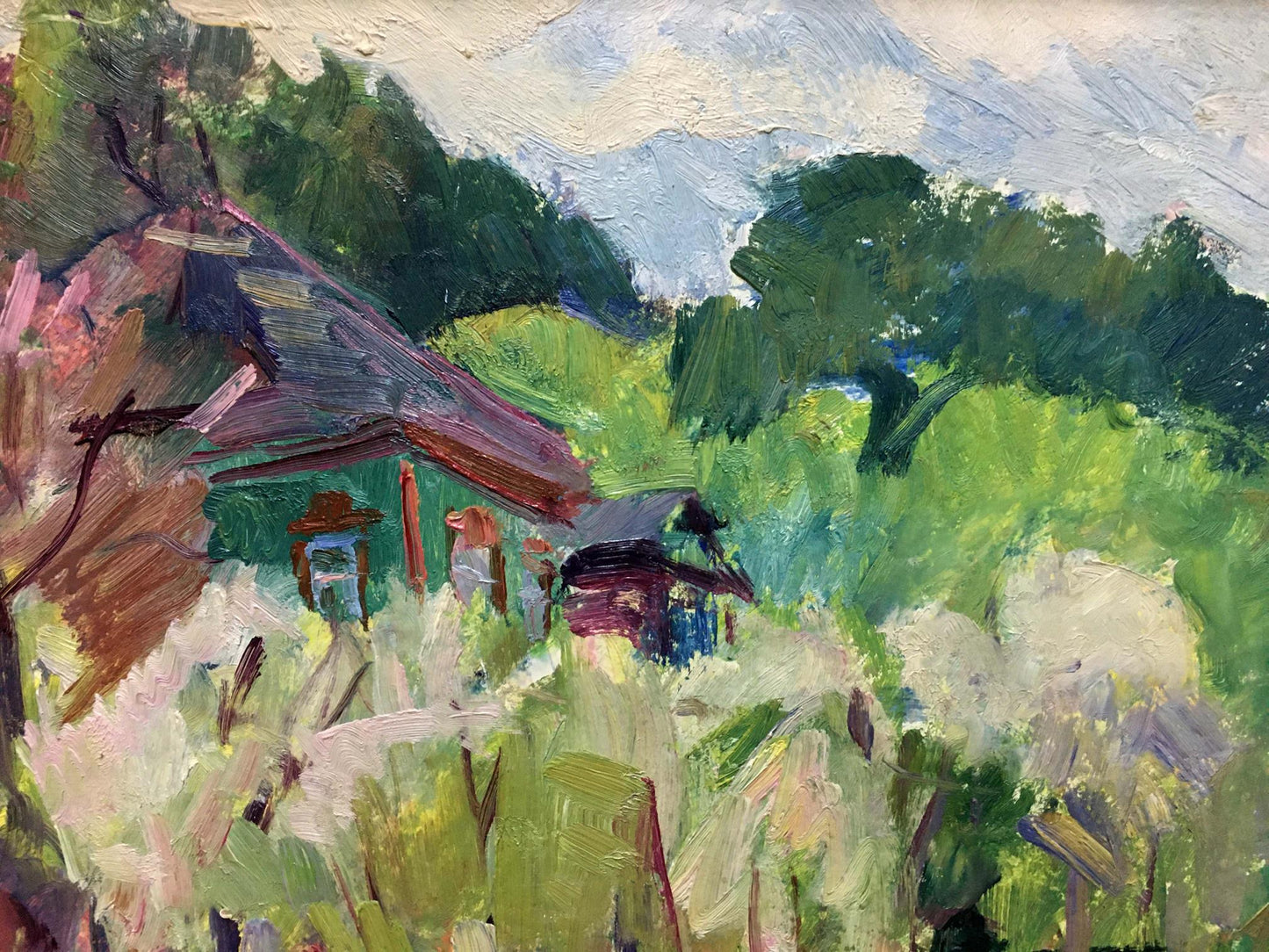 Oil piece Forest Dwelling by Tamara Sergeevna Naumova