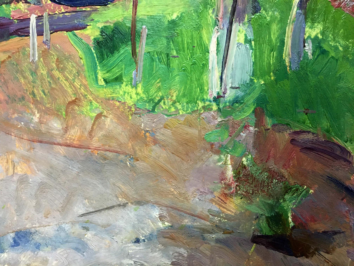 Oil scene Residence Among the Trees by Tamara Sergeevna Naumova