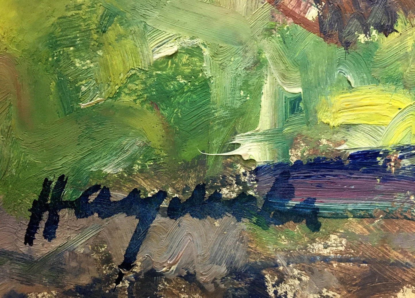 Oil artwork Dwelling in the Woods by Tamara Sergeevna Naumova