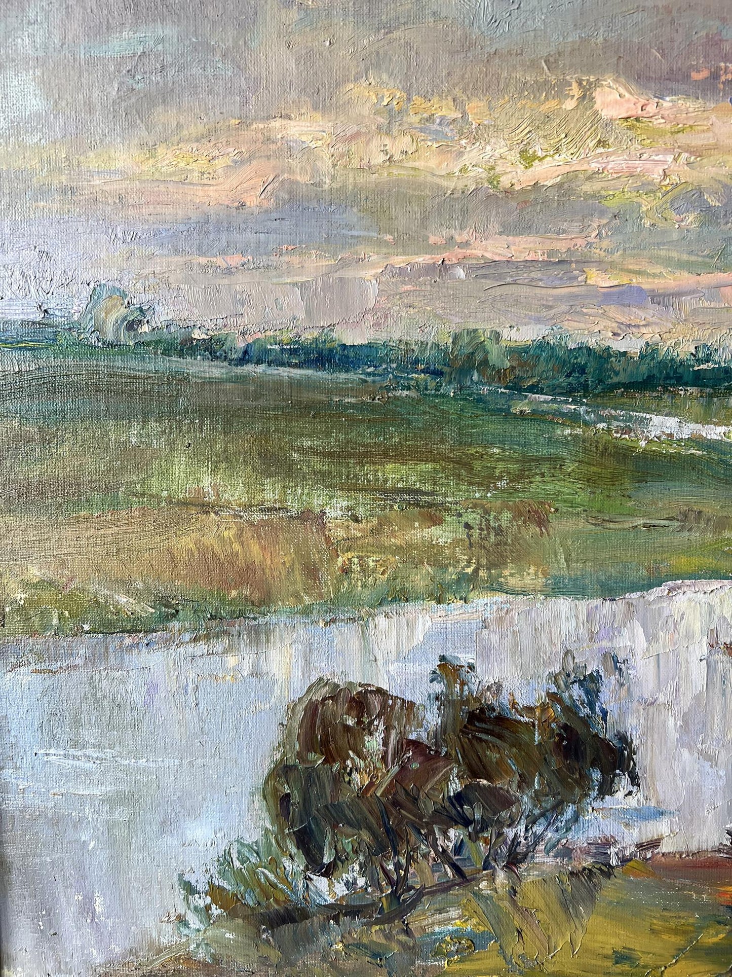 Oil painting Evening River