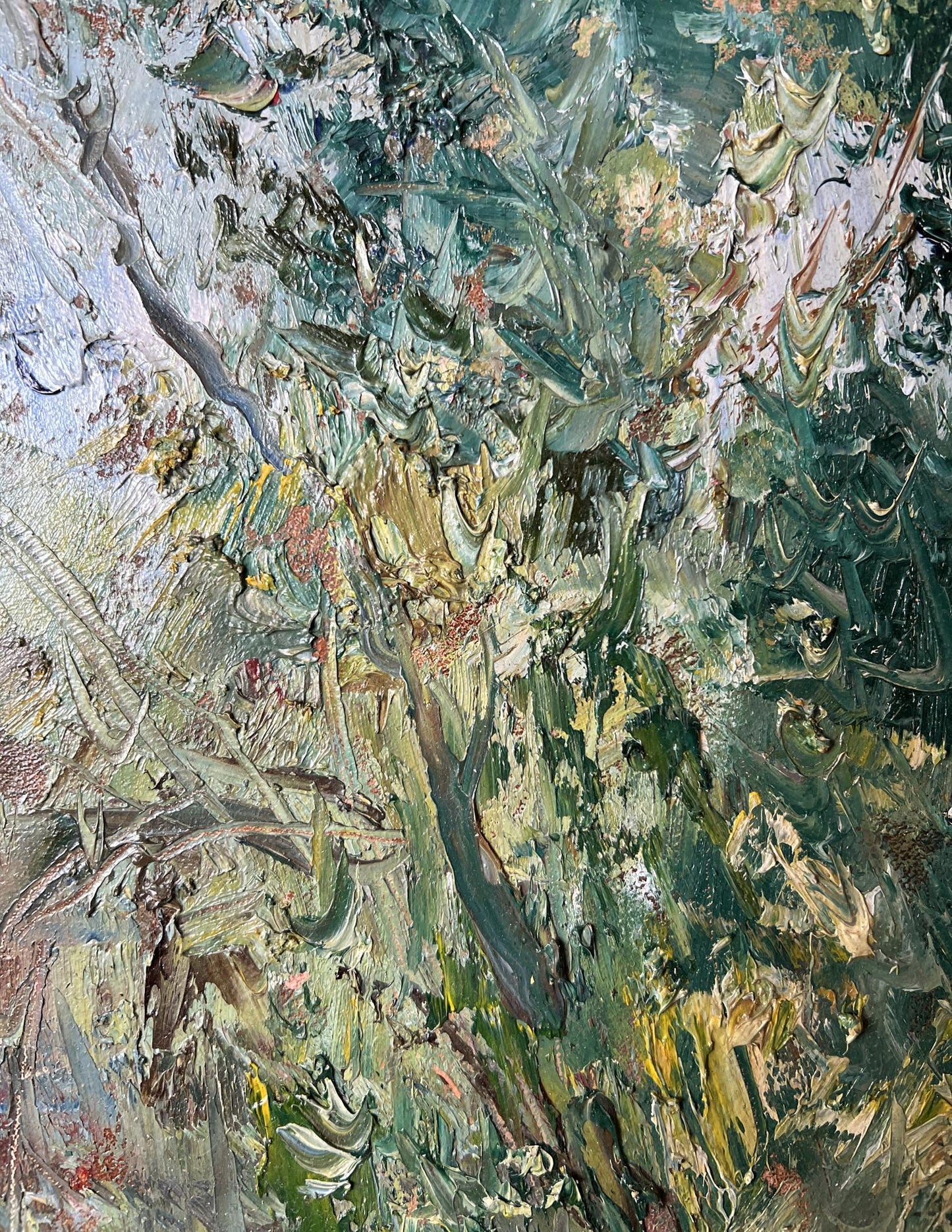 Oil painting Poplars