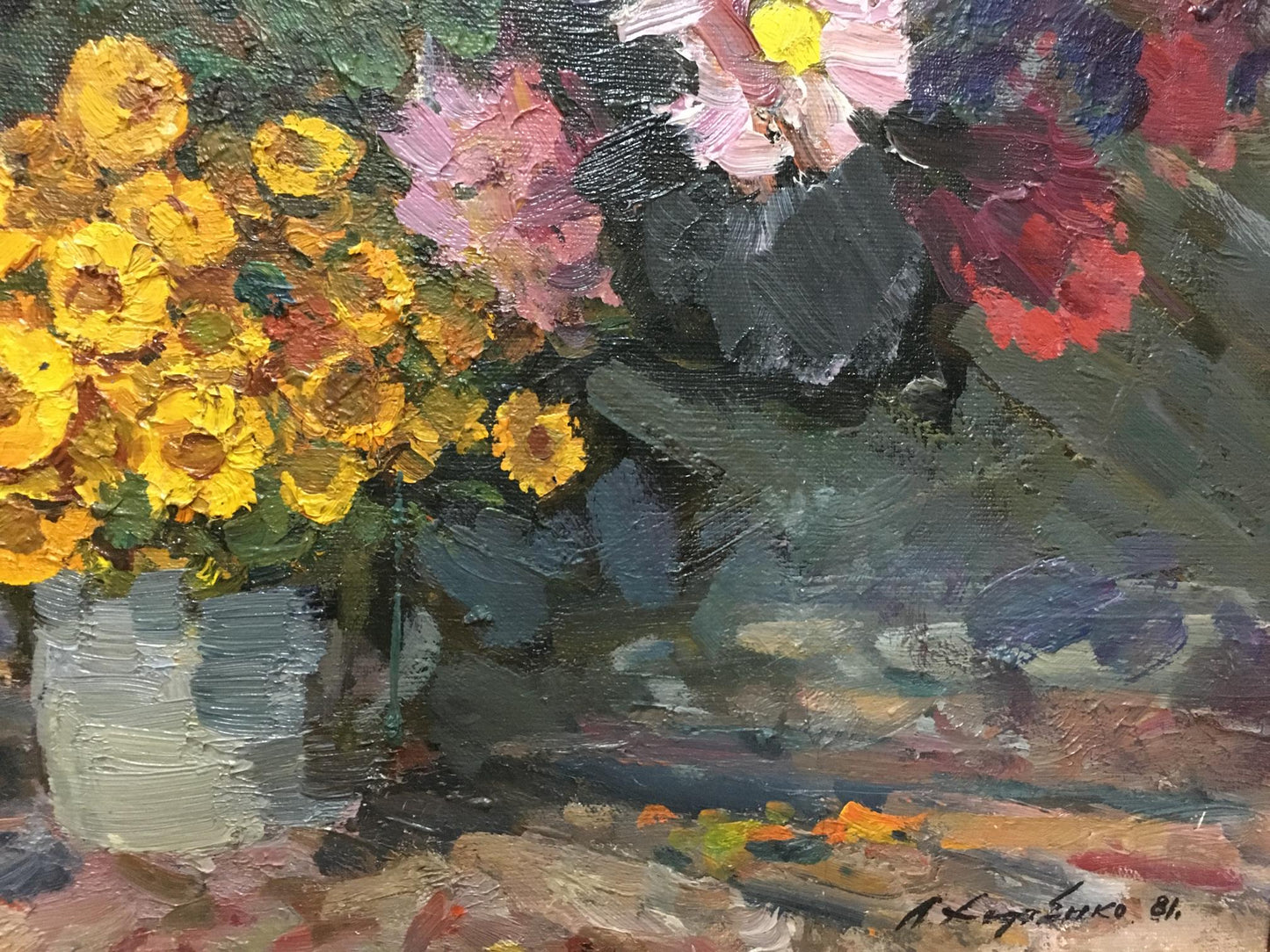 Oil painting Autumn flowers Khodchenko Lev Pavlovich