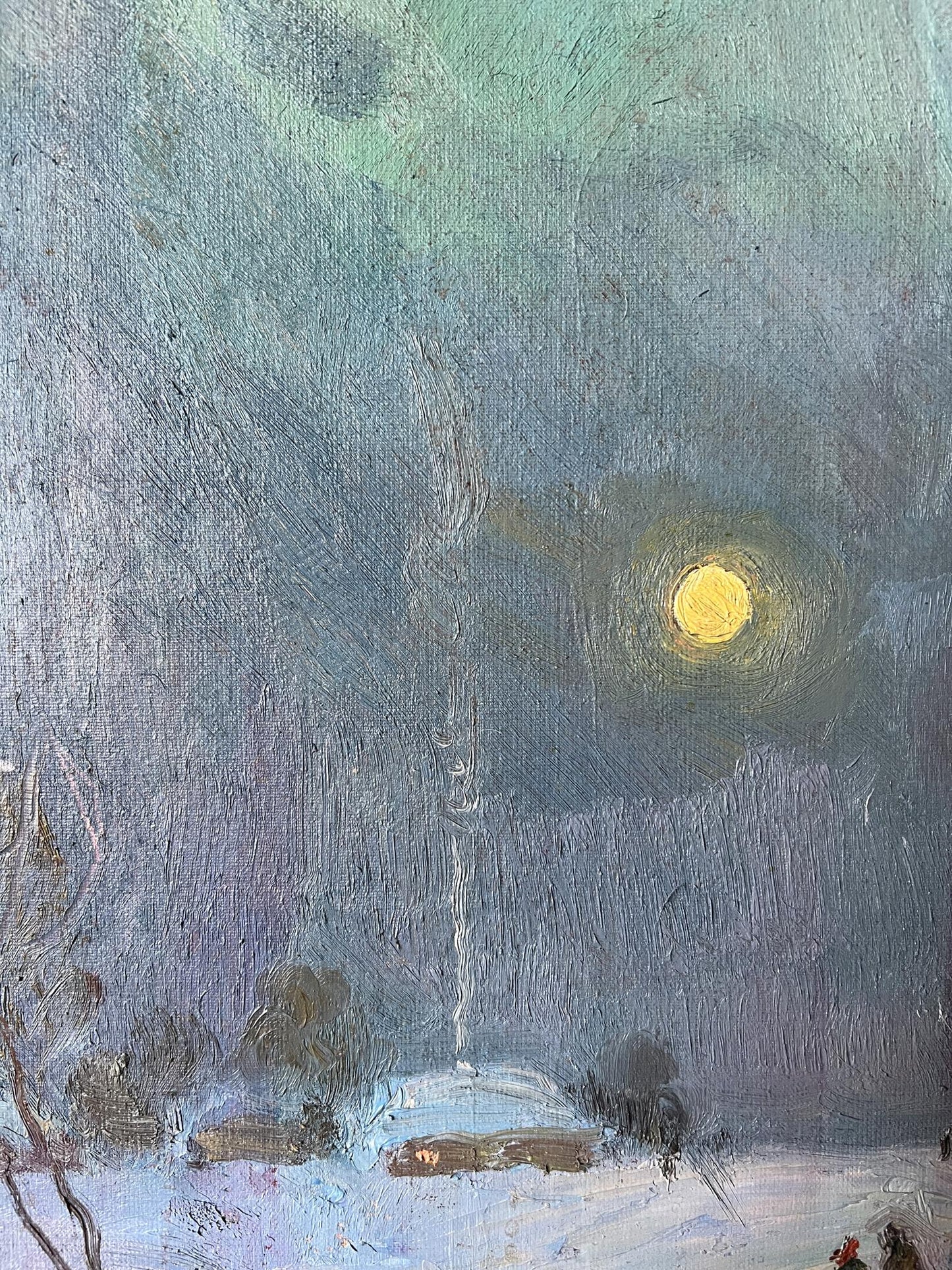 Oil painting Winter morning