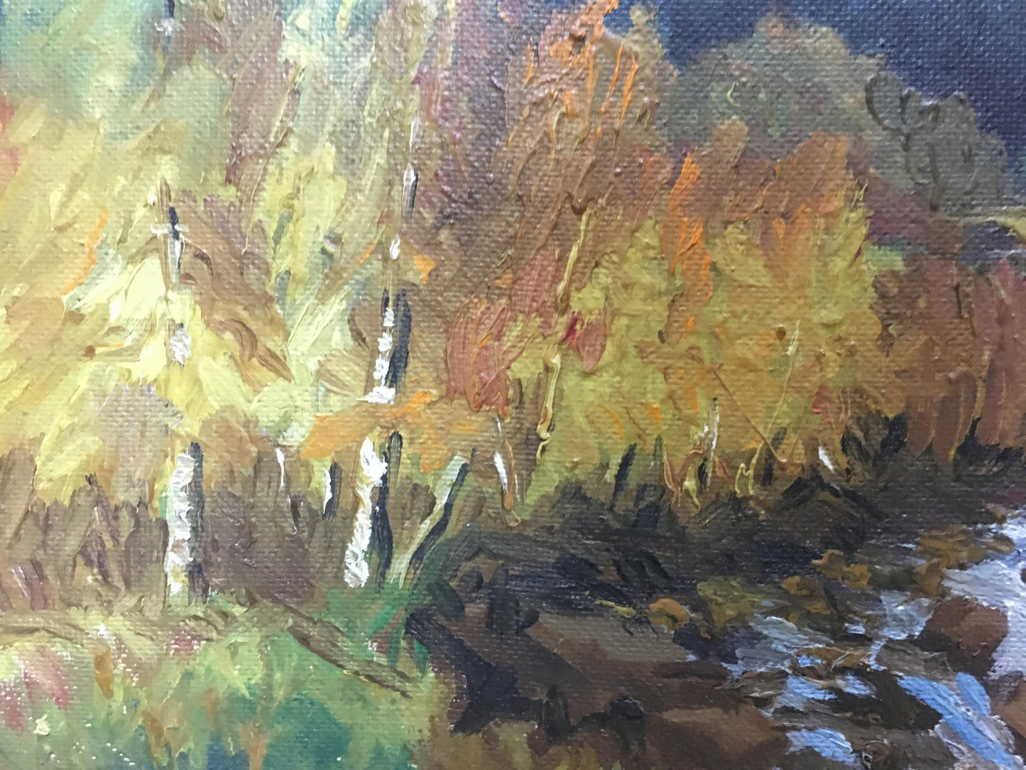Oil painting Autumn in the mountains Unknown artist