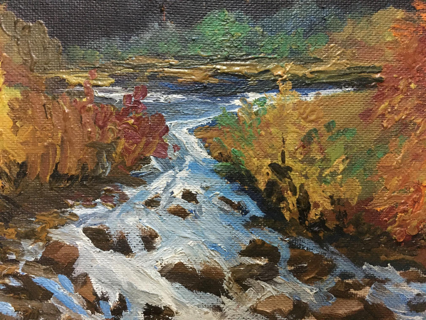 Oil painting Autumn in the mountains Unknown artist