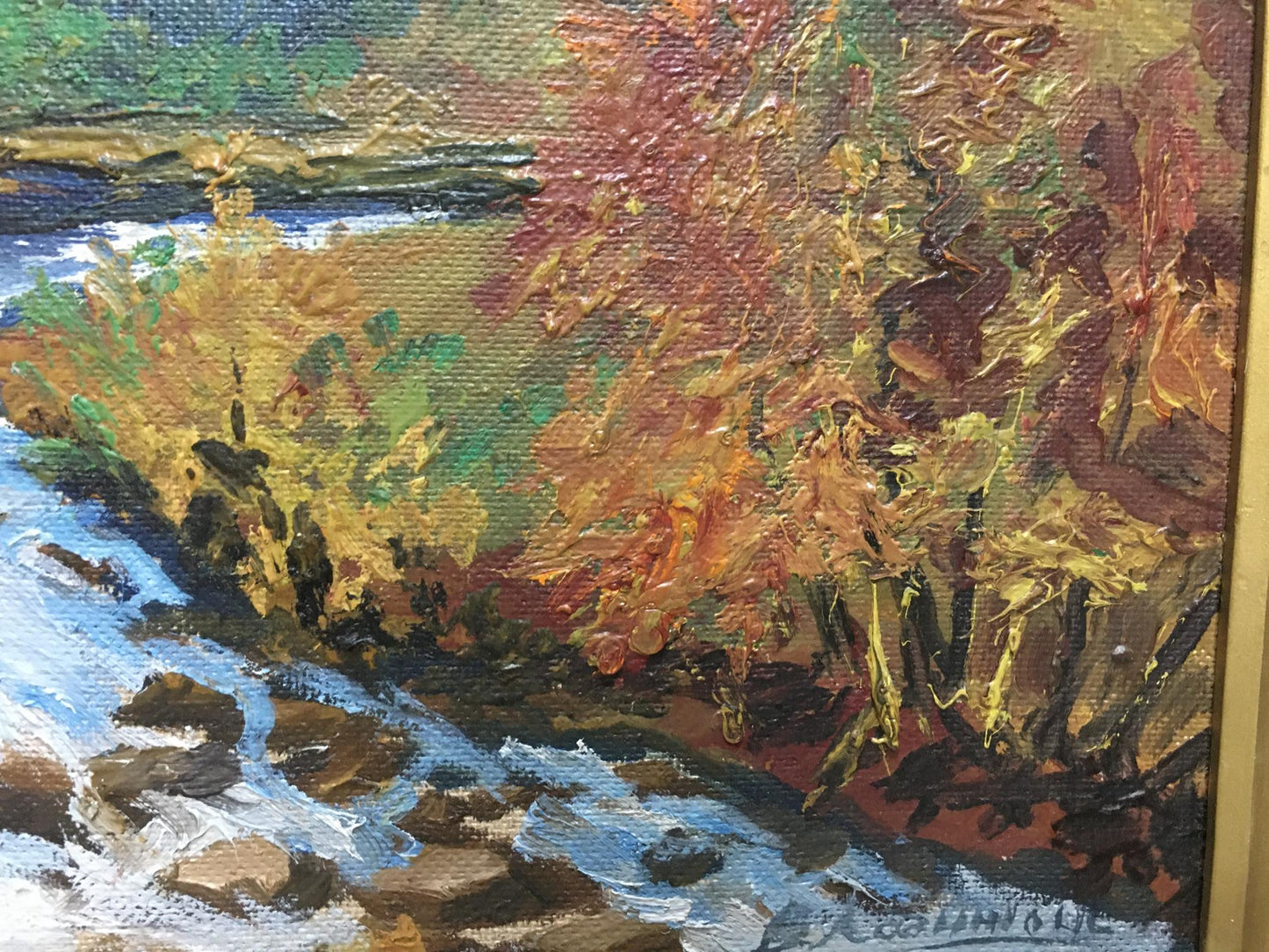 Oil painting Autumn in the mountains Unknown artist