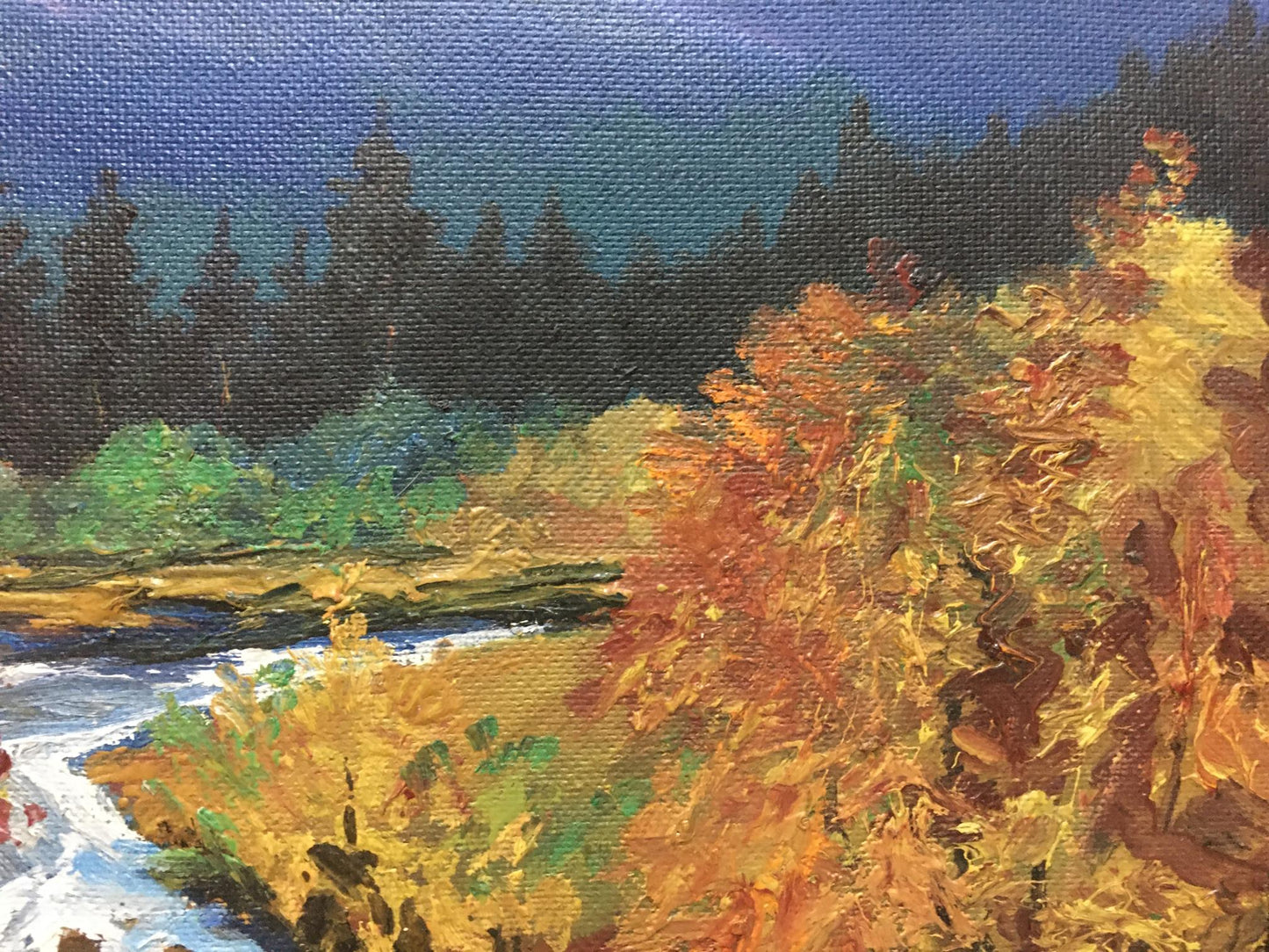 Oil painting Autumn in the mountains Unknown artist