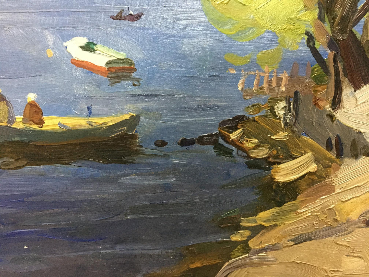 Oil painting Boats near the shore Gantman Moses Faybovich