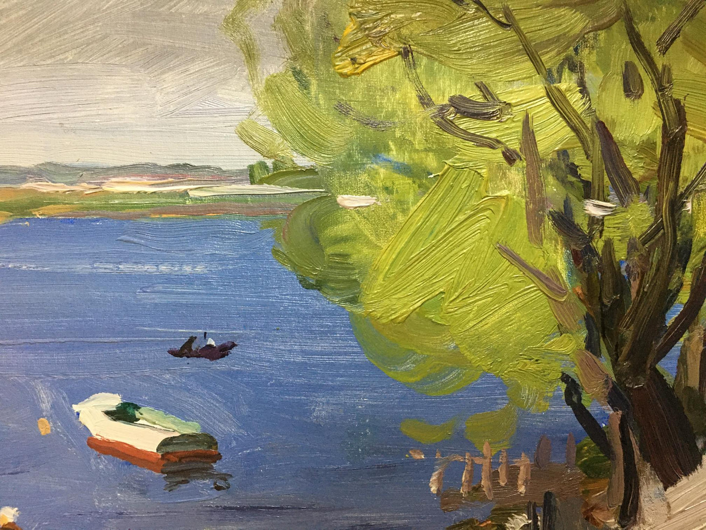 Oil painting Boats near the shore Gantman Moses Faybovich