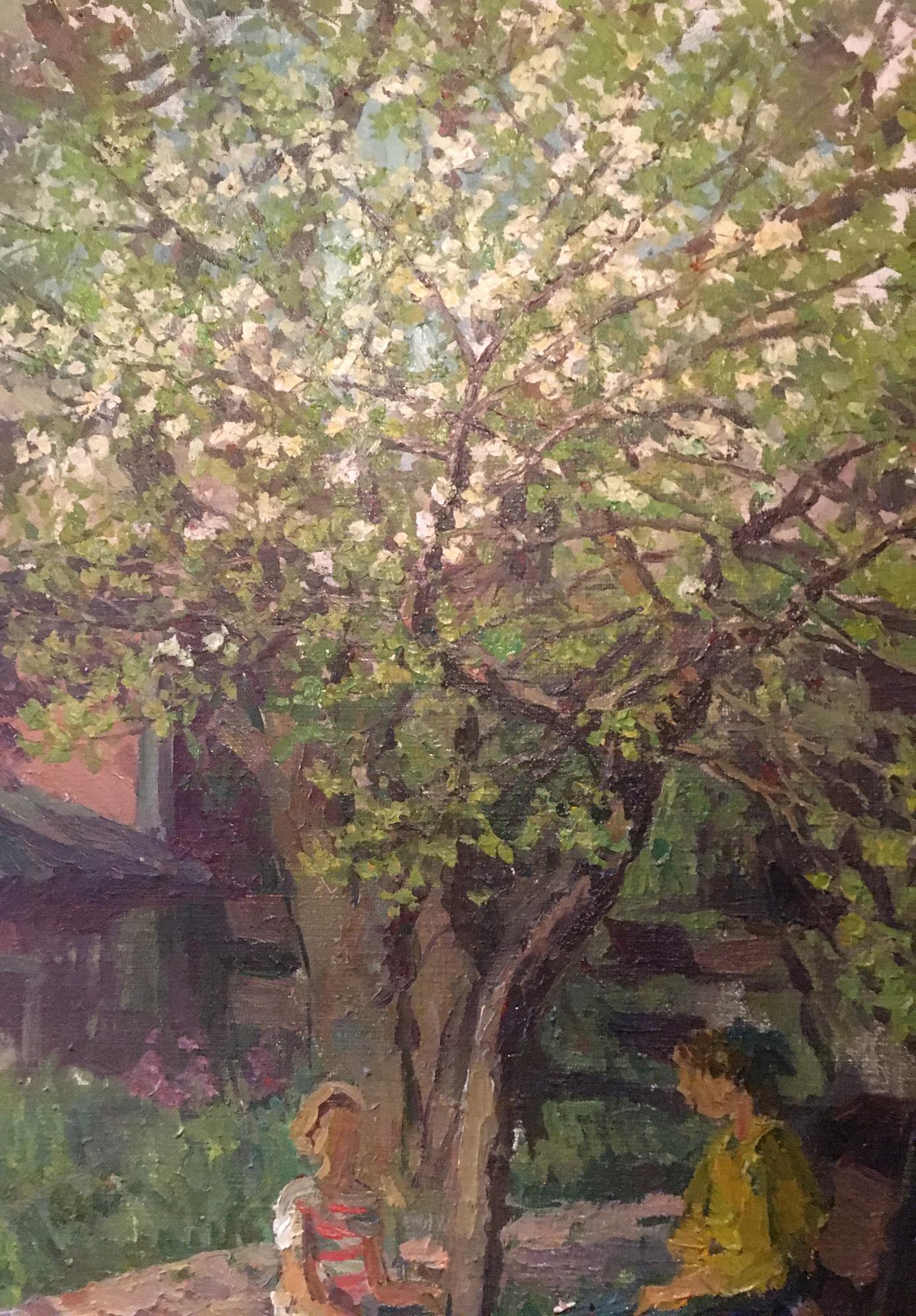 Oil painting In the courtyard Palazhchenko Irina