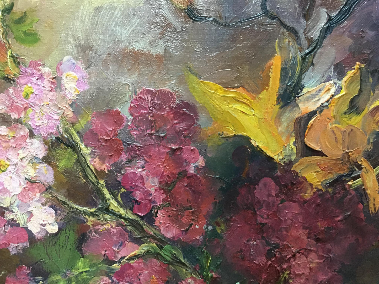 Oil painting Flowers Unknown artist