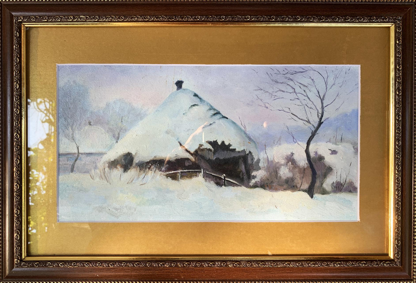 Oil painting Winter evening Anatoly Tereshchenko