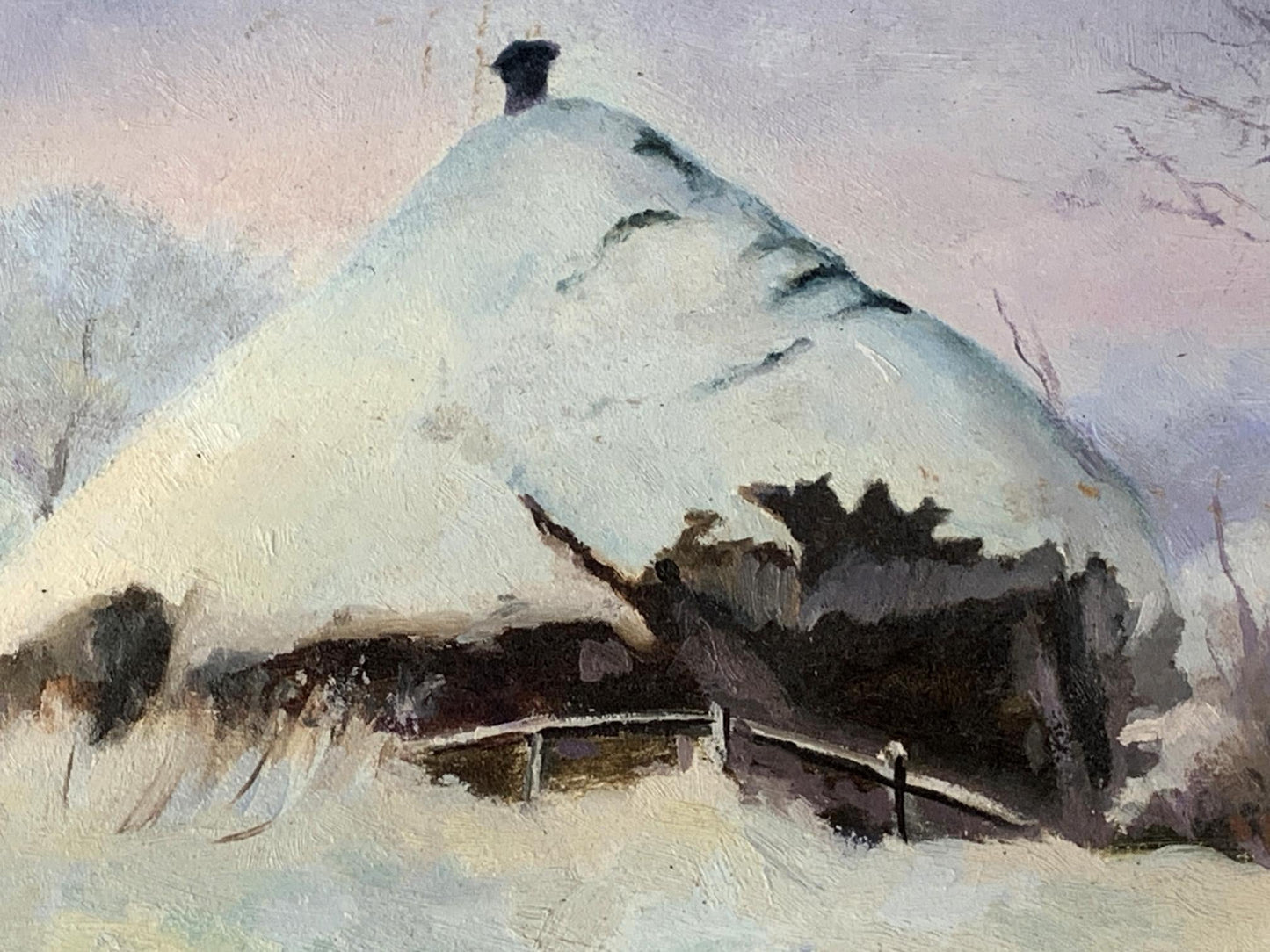 Oil painting Winter evening Anatoly Tereshchenko