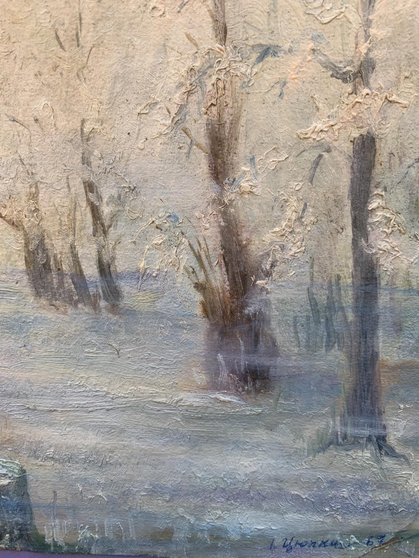 Oil painting First cold Ivan Kirillovych Tsyupka
