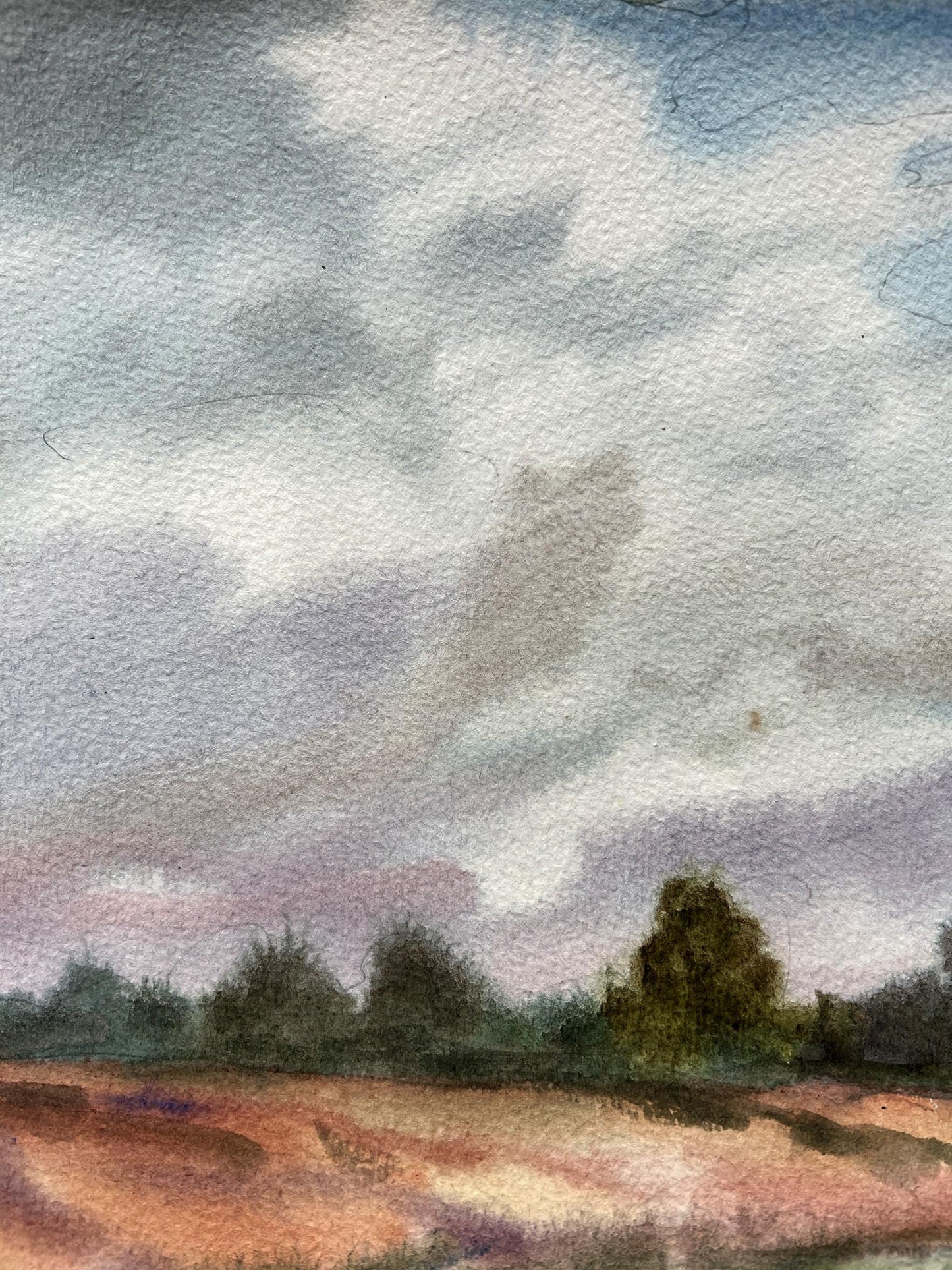 Watercolor painting rain