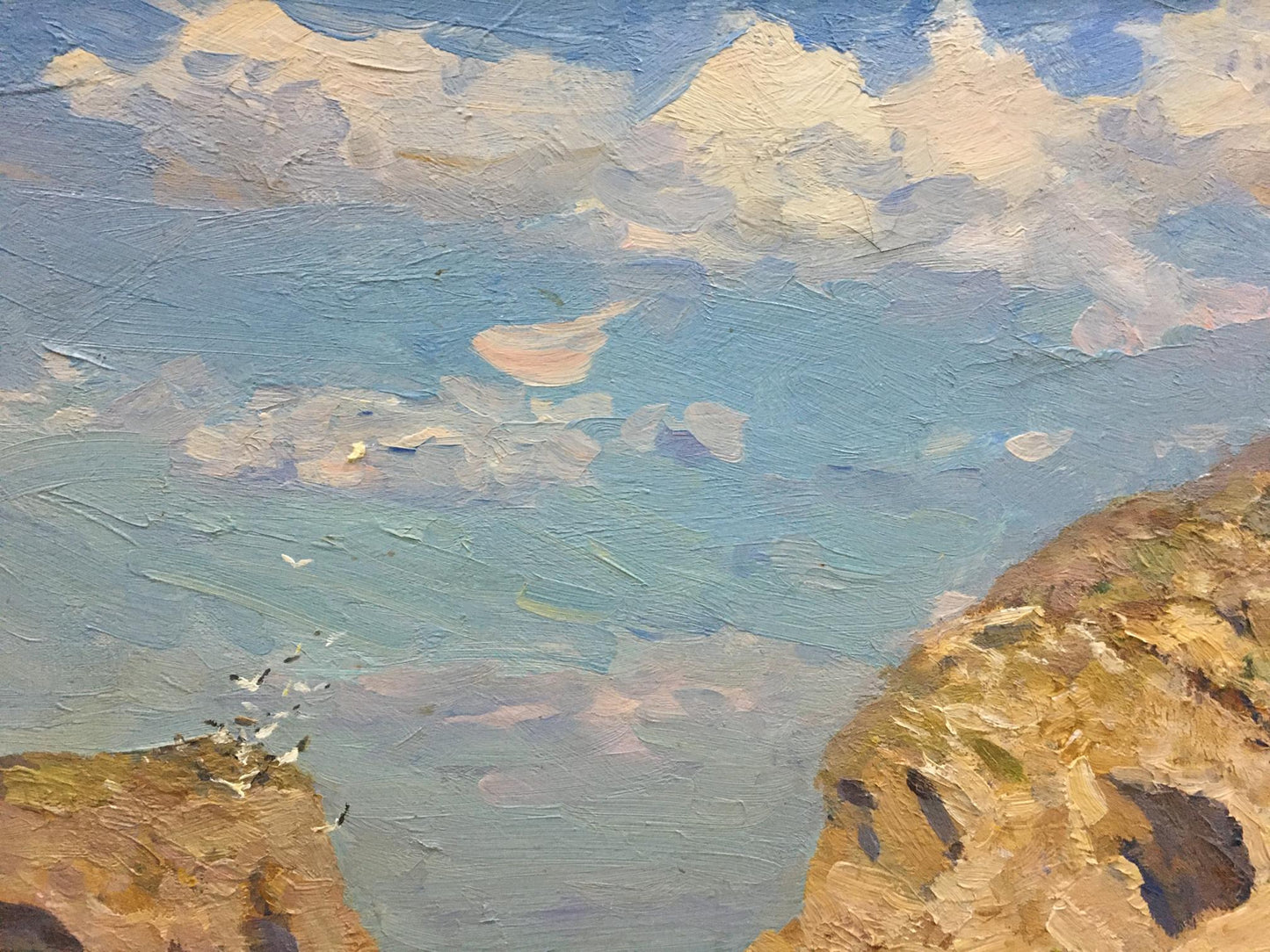 Lev Pavlovich Khodchenko's rendition of the coast in oil painting