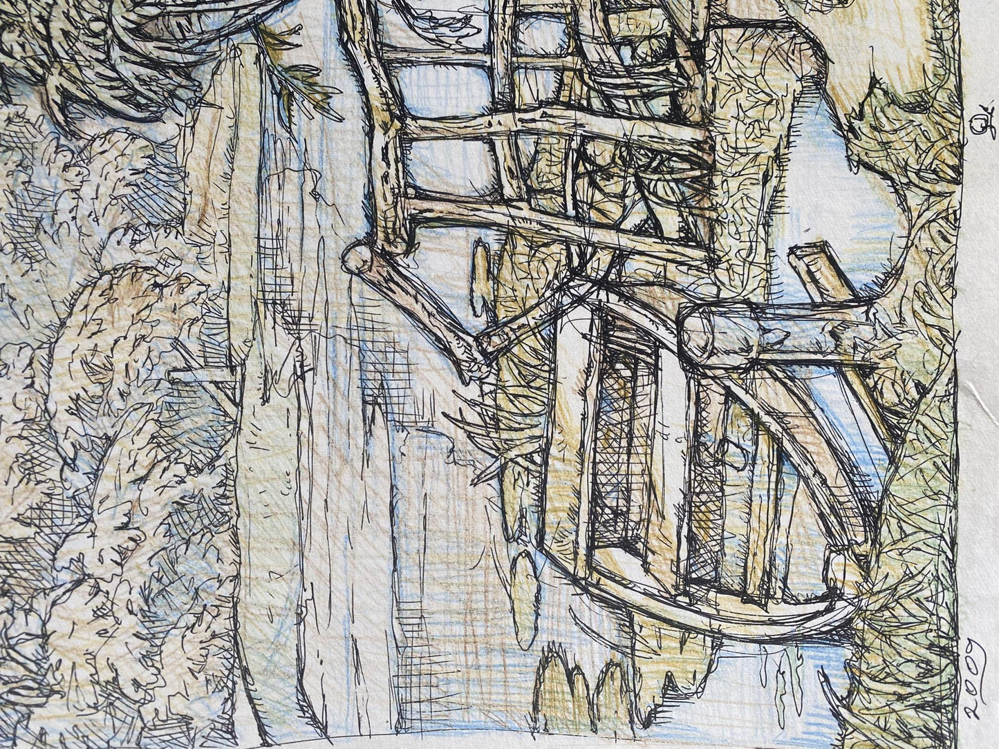 Ink,pencil painting On the river Litvinov Oleg Arkad'yevich