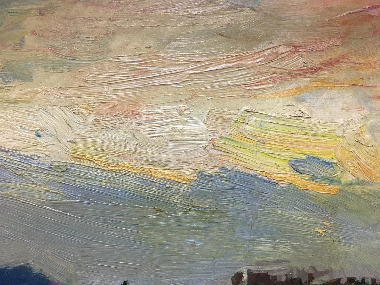 Nikolay Petrovich Glushchenko's oil artwork portraying a mountain scene