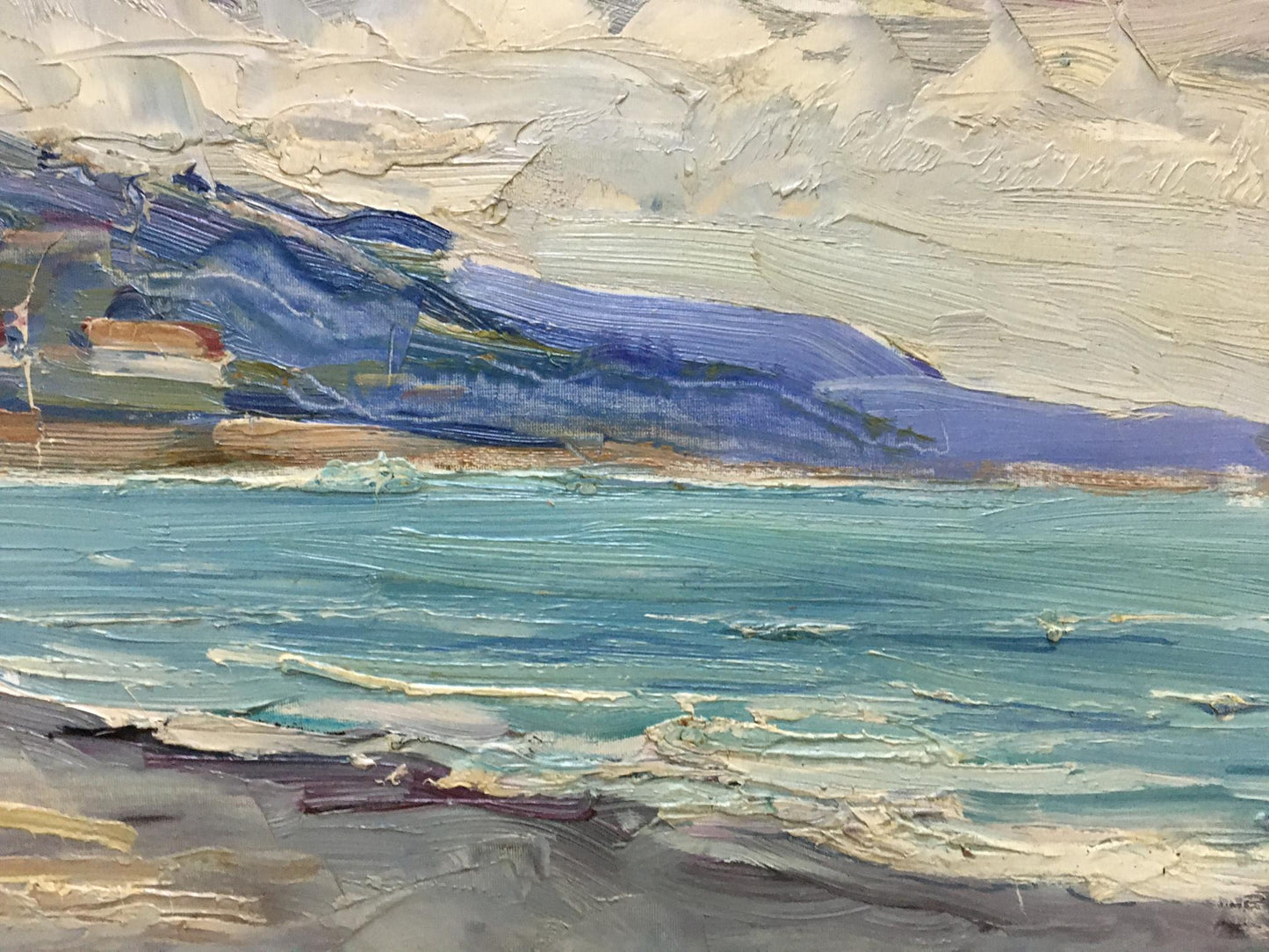 Oil painting Near the shore with a girl Glushchenko Nikolay Petrovich