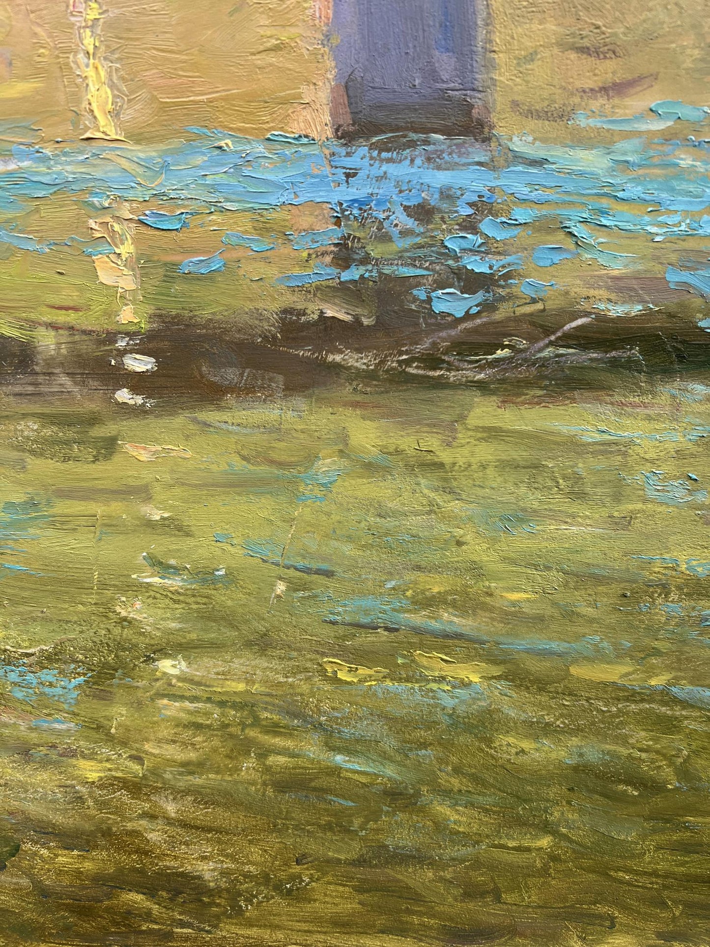 Oil painting River Cityscape
