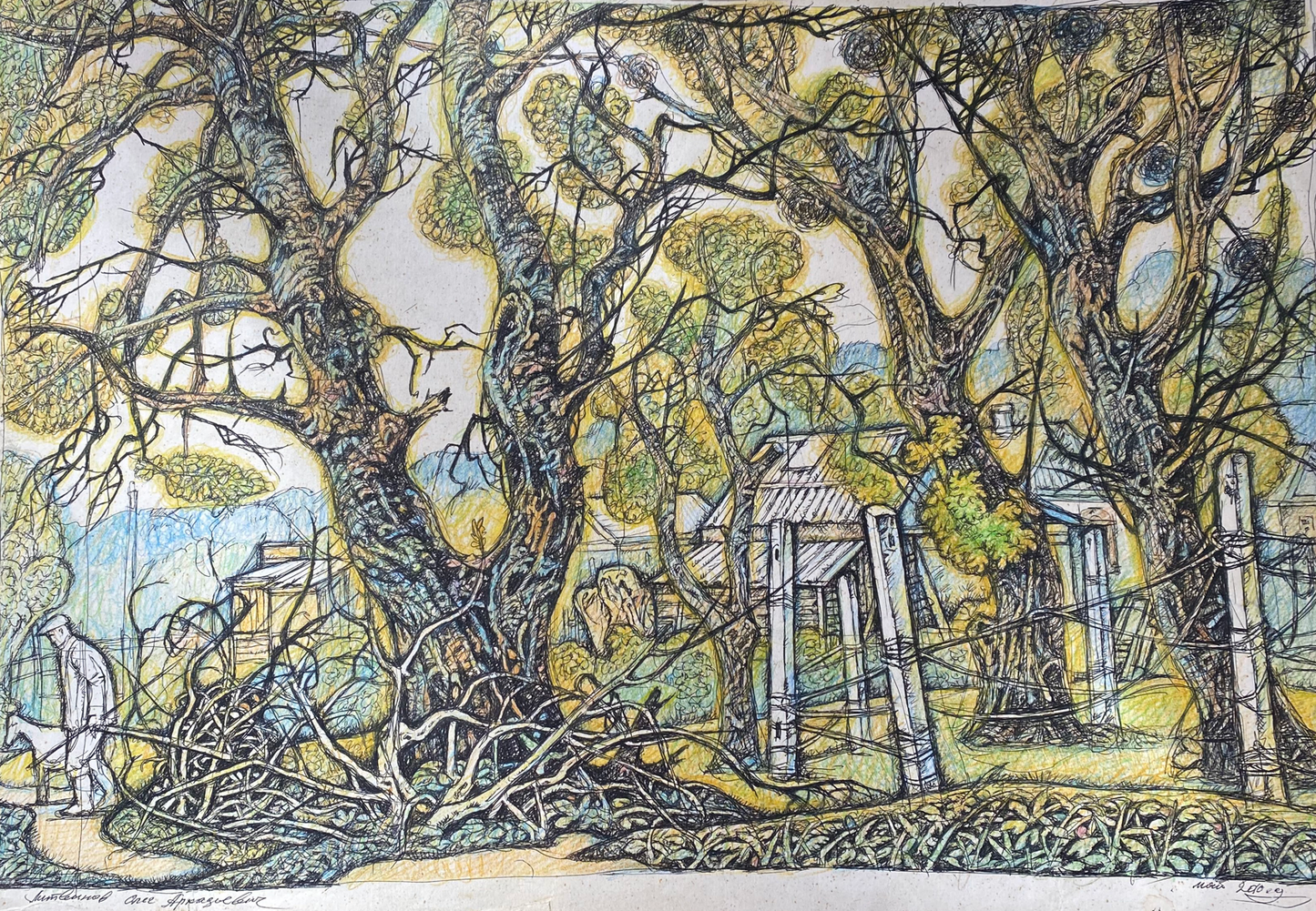 Ink, pencil painting May Litvinov Oleg Arkad'yevich