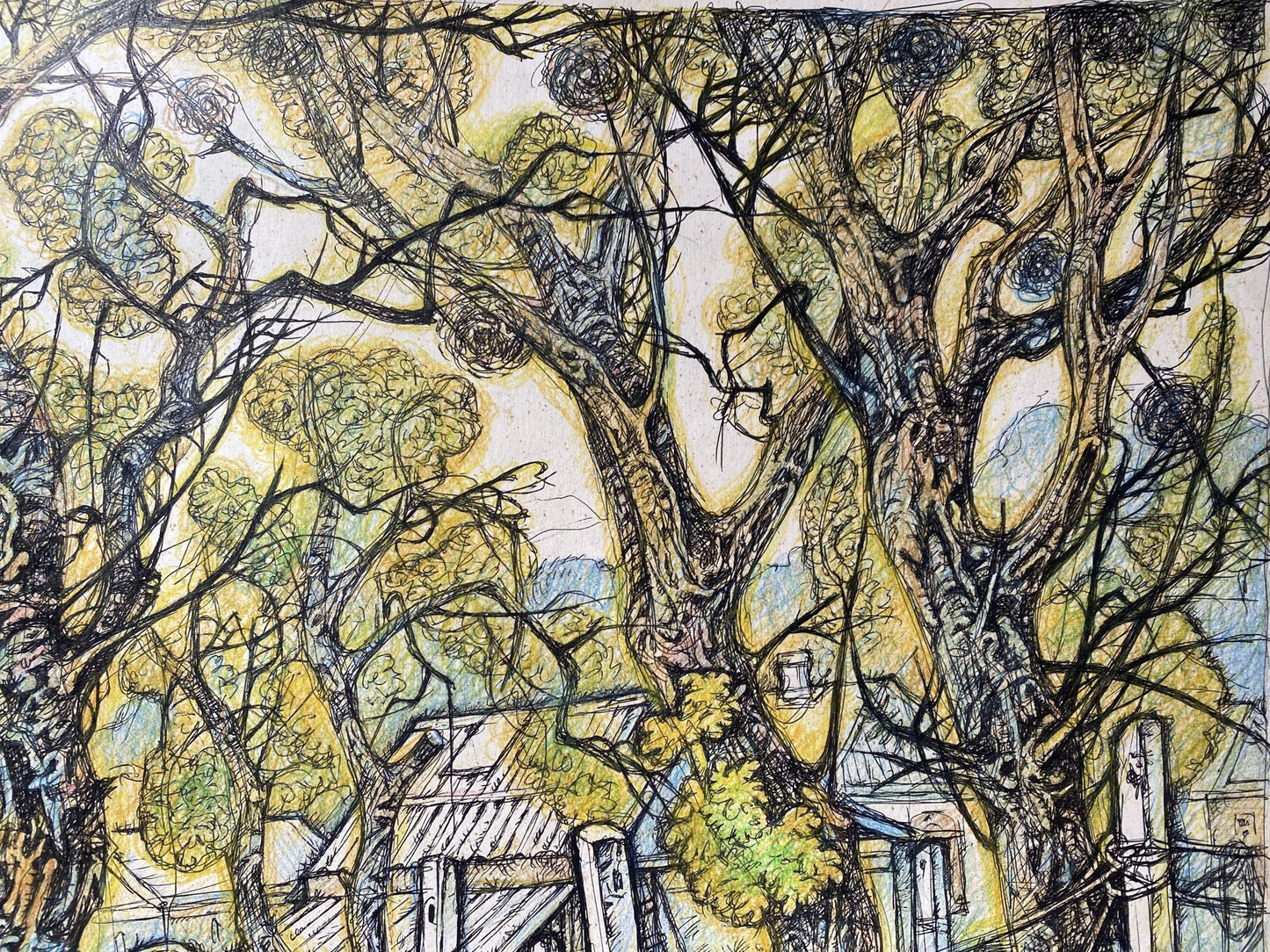 Ink, pencil painting May Litvinov Oleg Arkad'yevich
