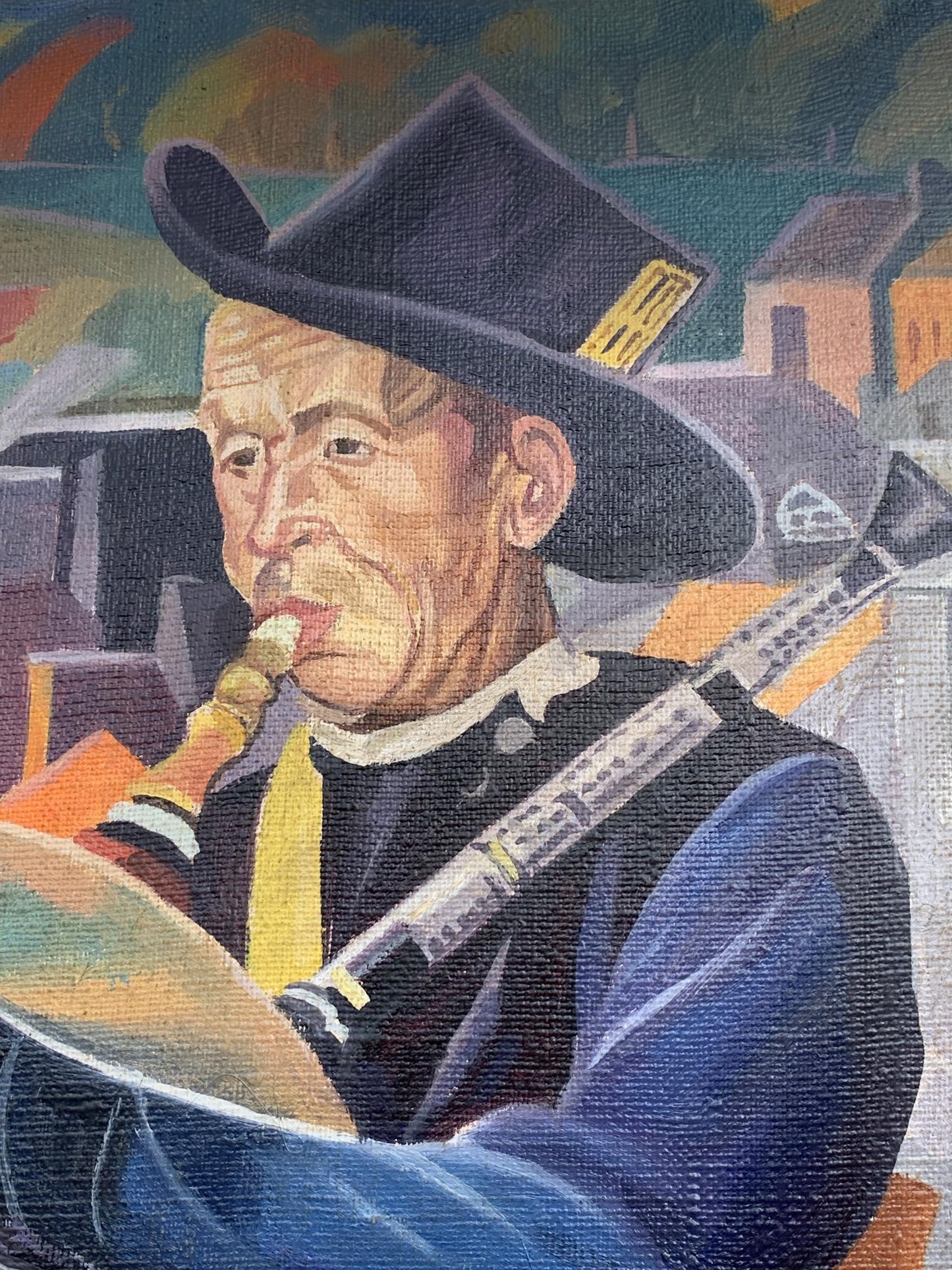 Abstract oil painting Street musicians Victor Konotopsky