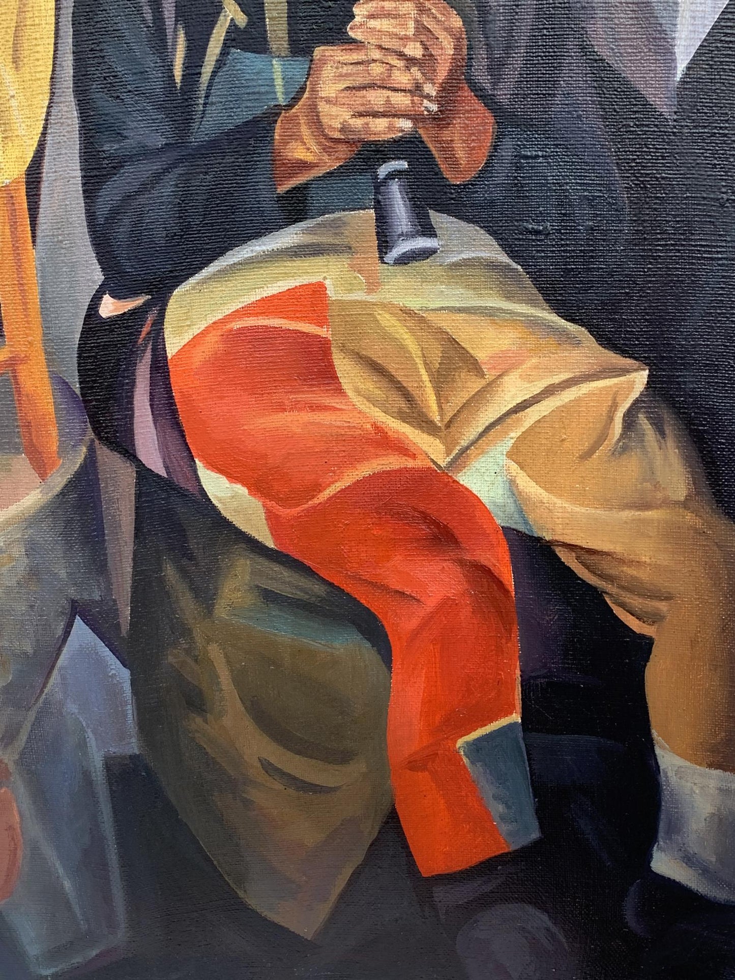 Abstract oil painting Street musicians Victor Konotopsky