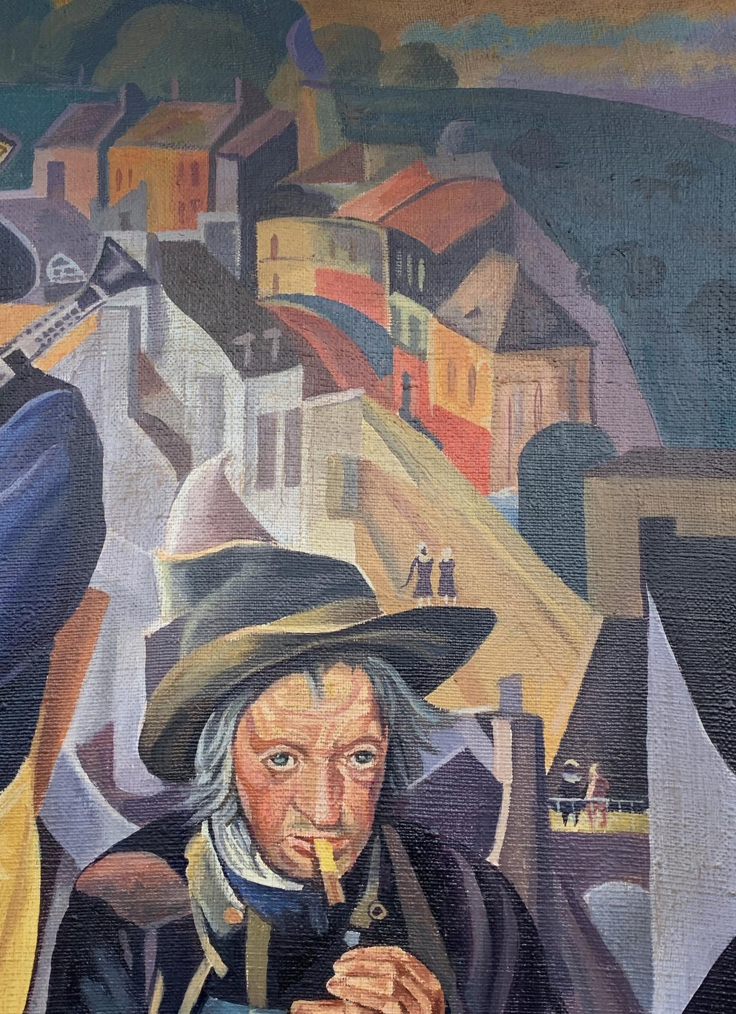 Abstract oil painting Street musicians Victor Konotopsky