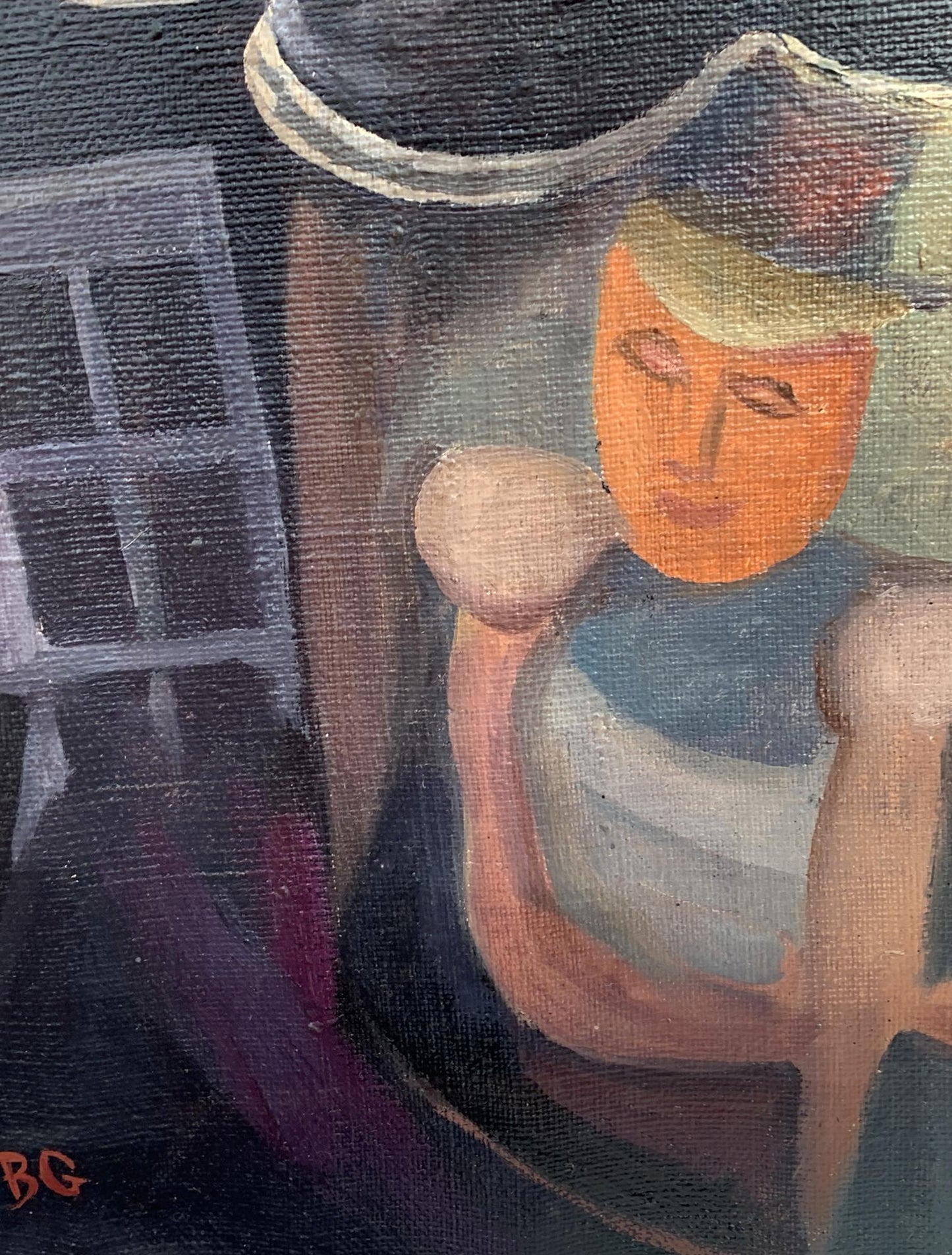 Abstract oil painting Street musicians Victor Konotopsky