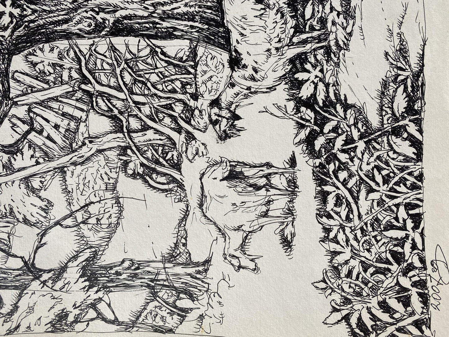 Ink, painting "Series of paintings"Landscape with a goat" Litvinov Oleg Arkad'yevich