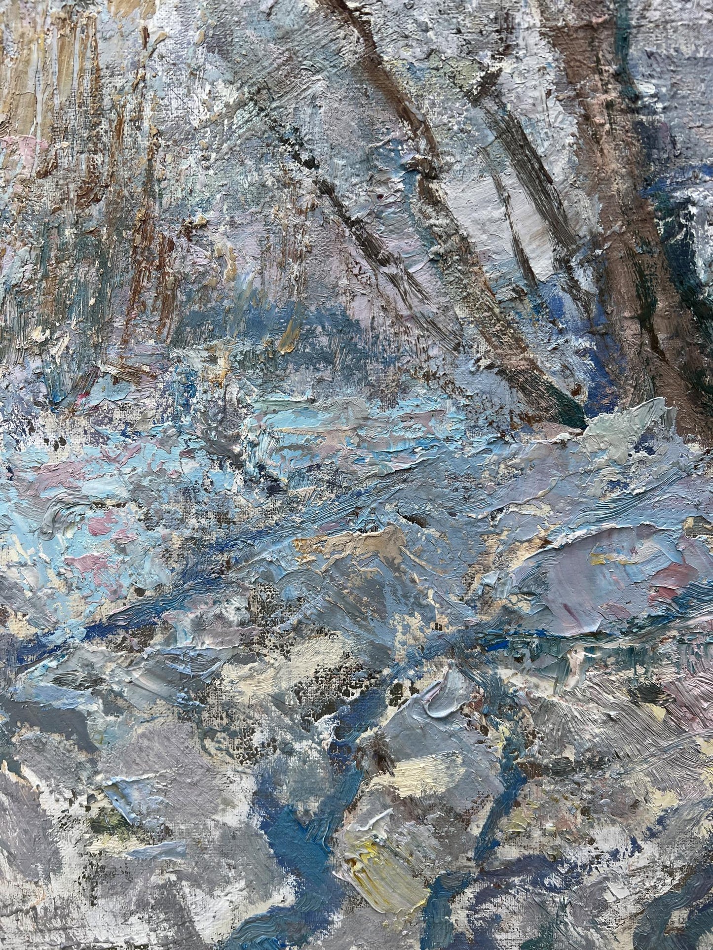 Oil painting Winter morning