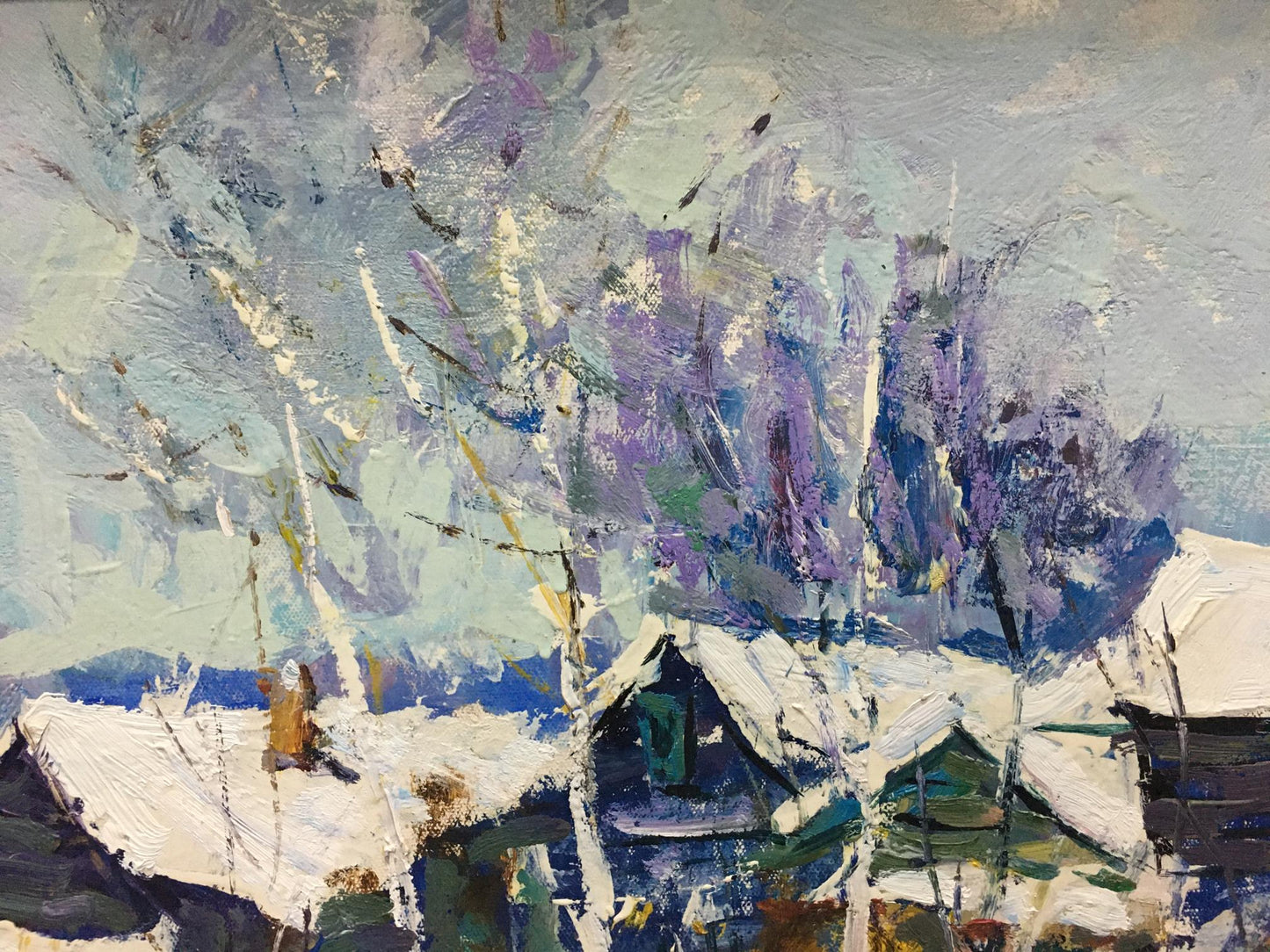 Oil painting Winter landscape Petrov Ivan Semenovich