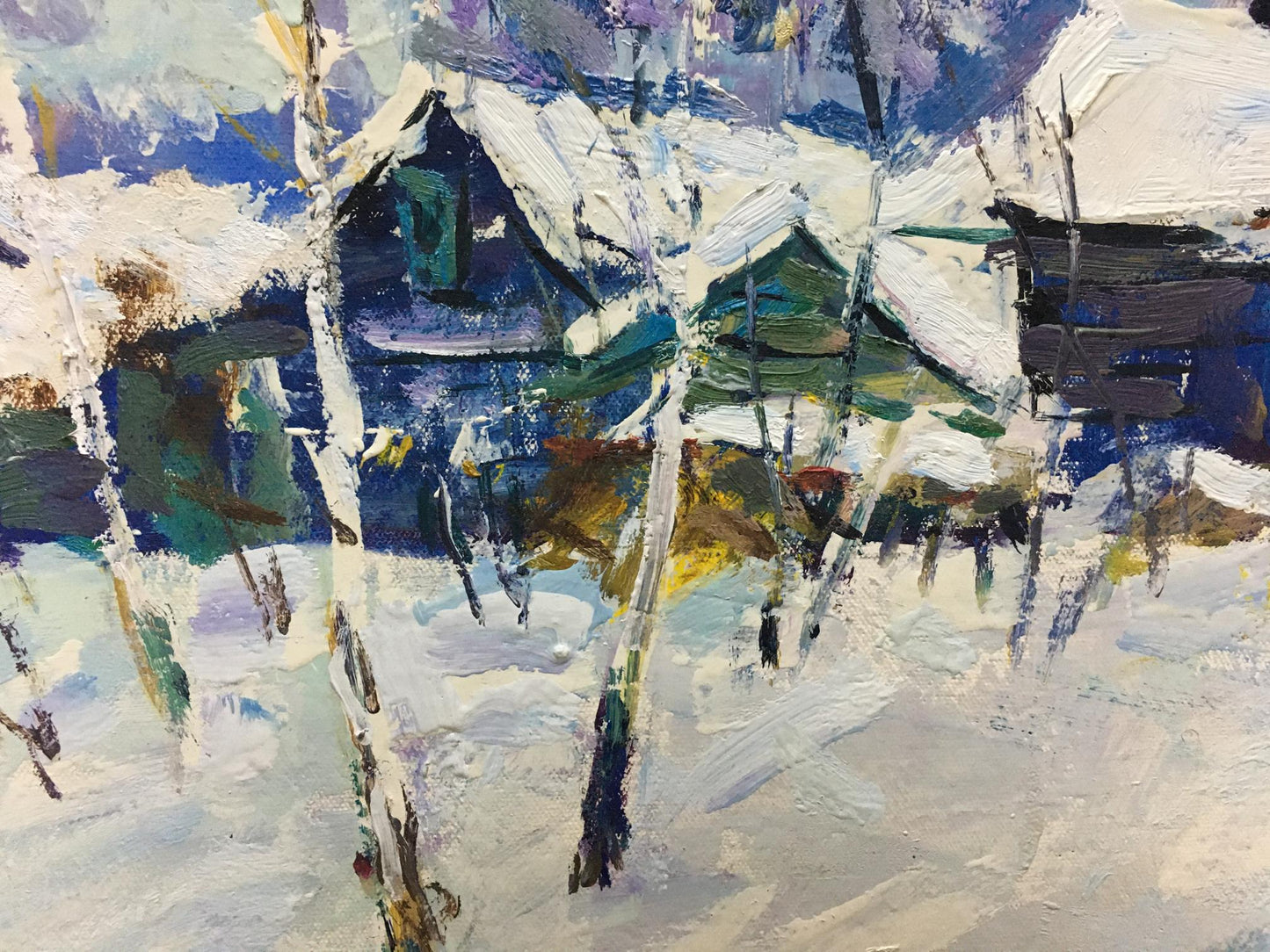 Oil painting Winter landscape Petrov Ivan Semenovich