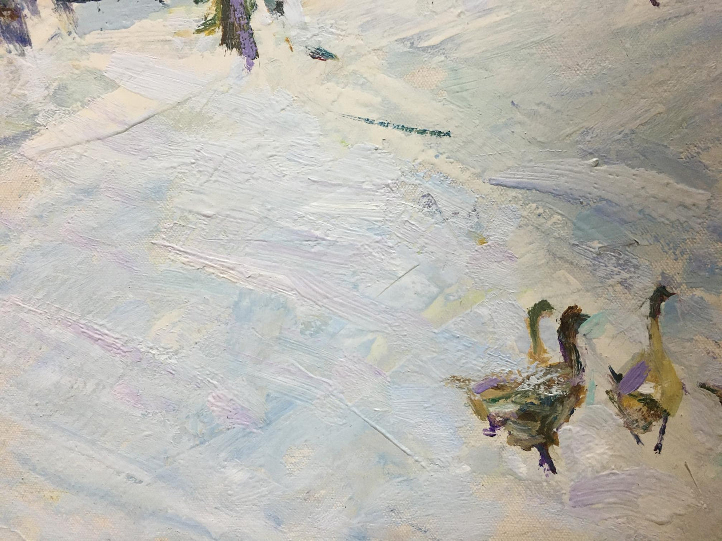 Oil painting Winter landscape Petrov Ivan Semenovich