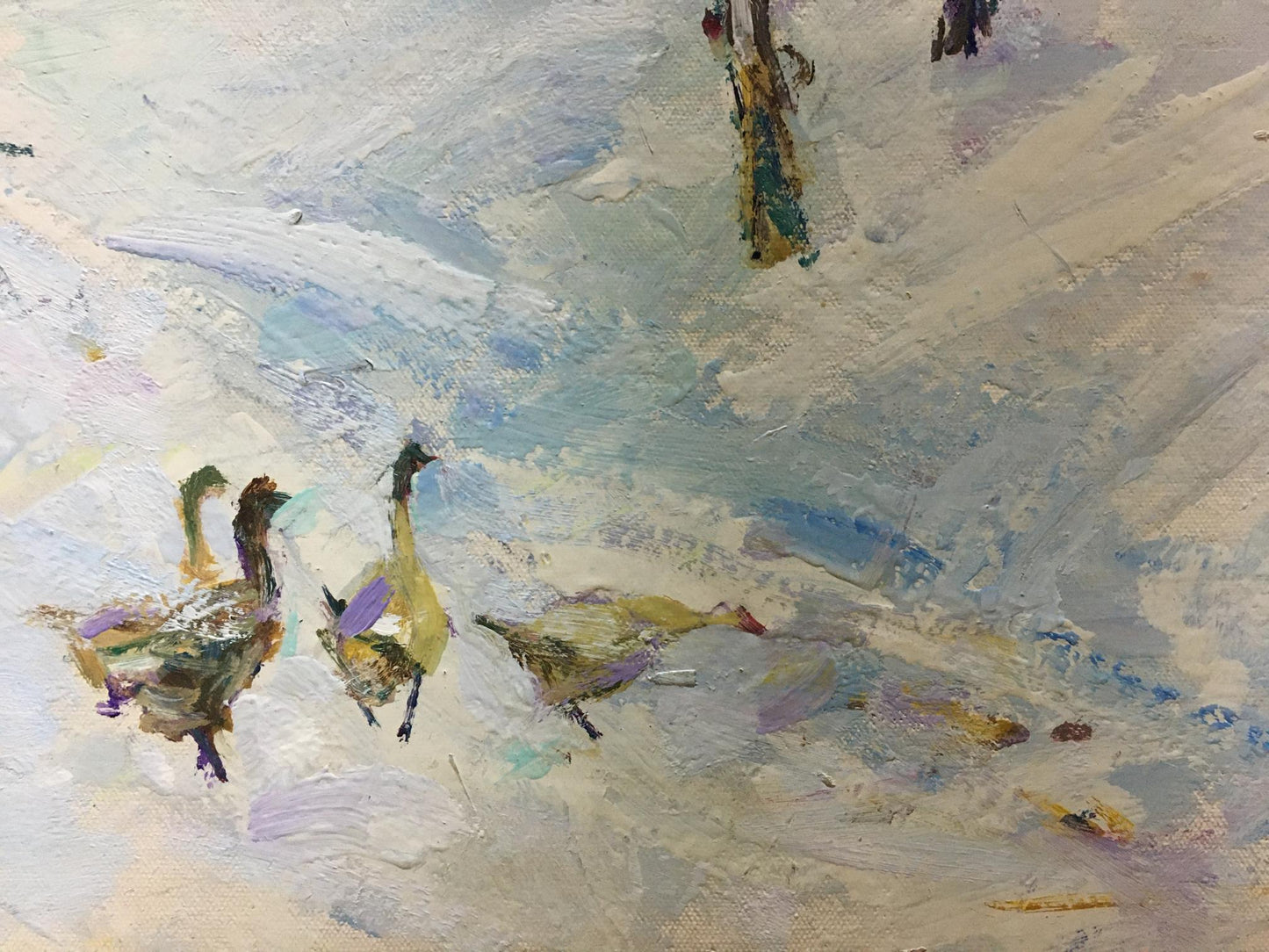 Oil painting Winter landscape Petrov Ivan Semenovich