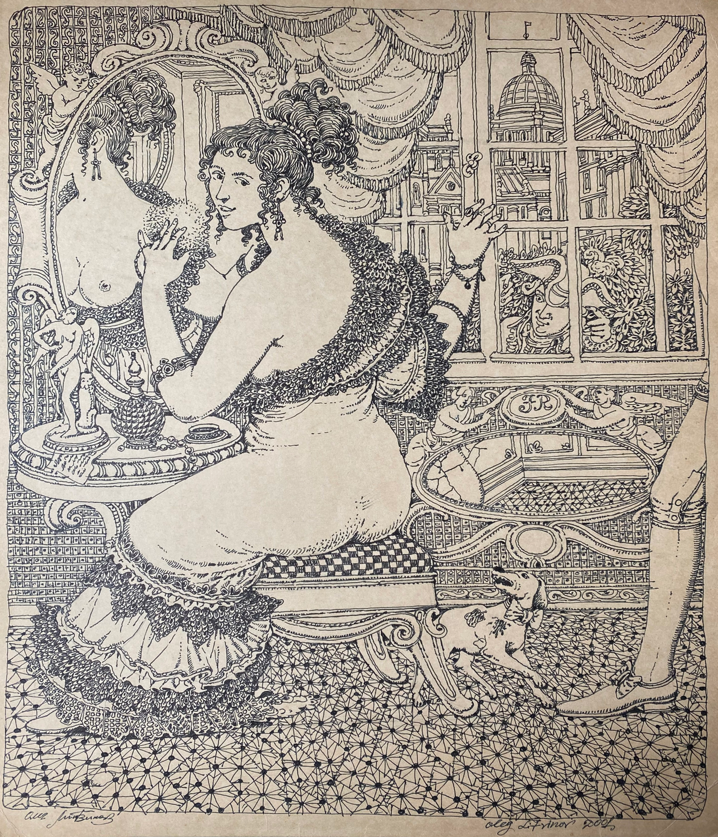 Ink, painting Boudoir Litvinov Oleg Arkad'yevich