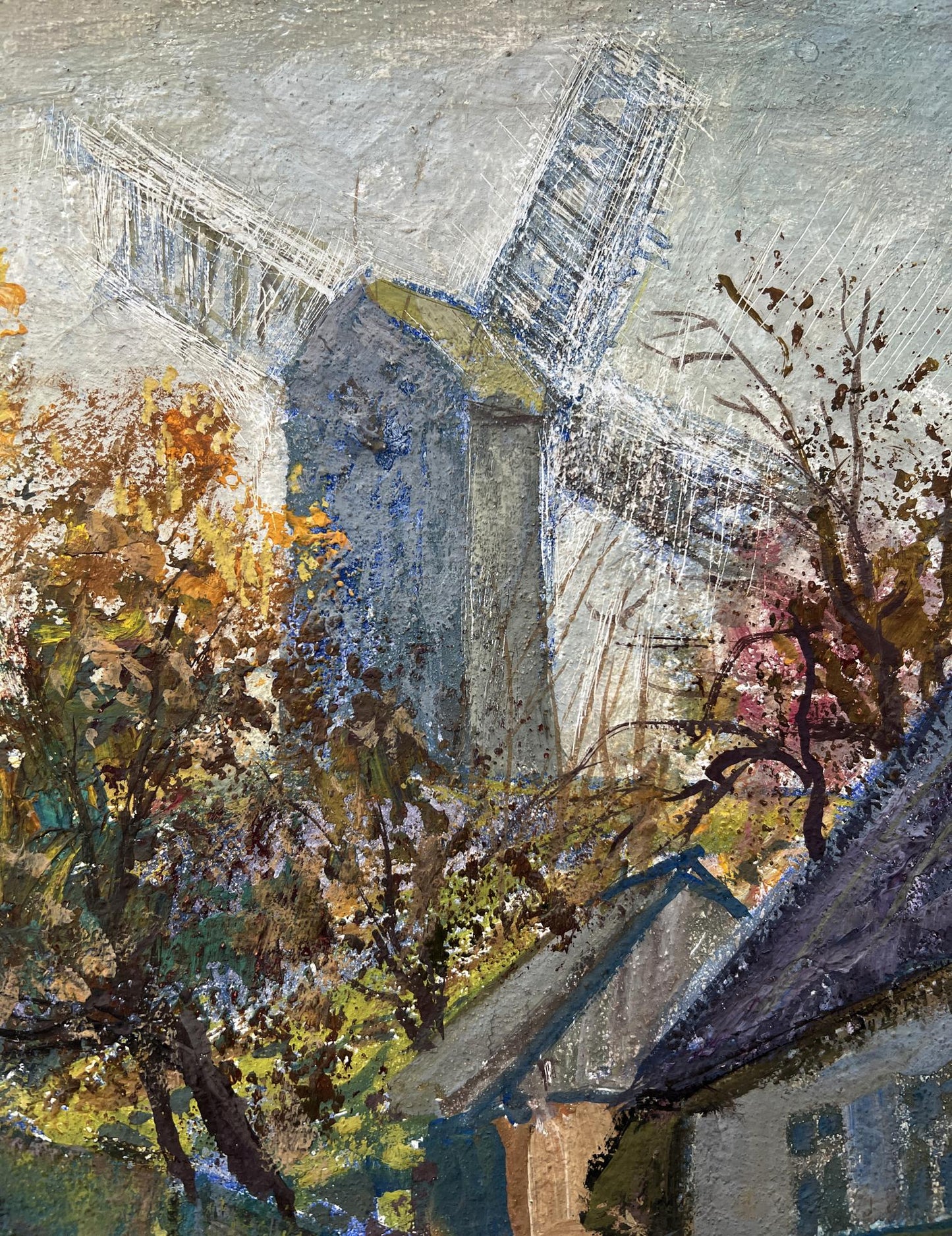 Tempera painting Landscape Cityscape