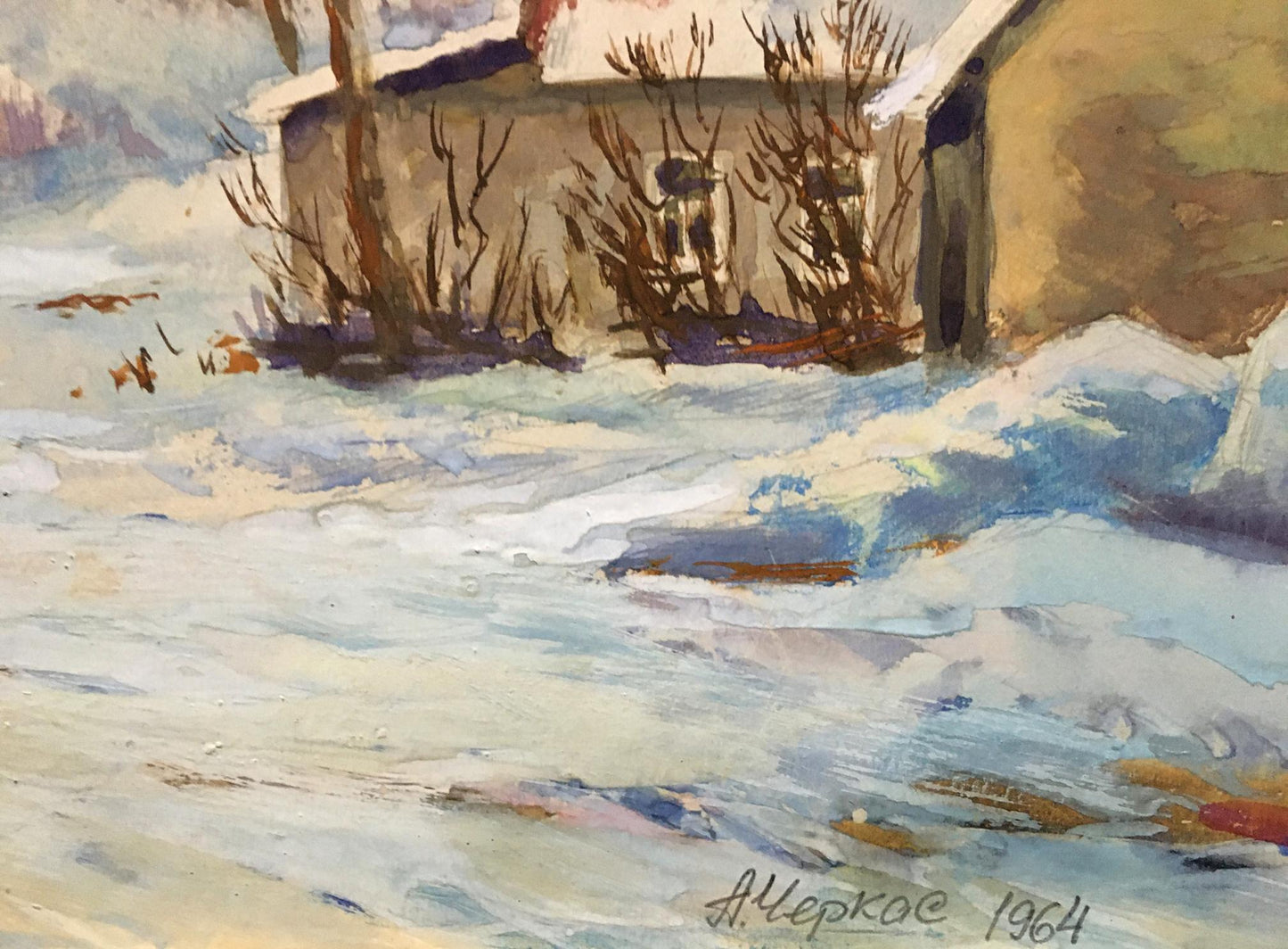 Gouache painting Winter has come Cherkas A.G.