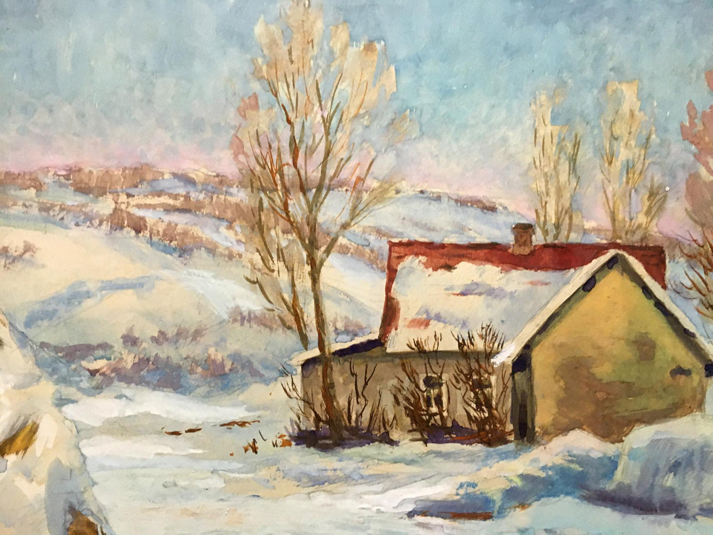 Gouache painting Winter has come Cherkas A.G.