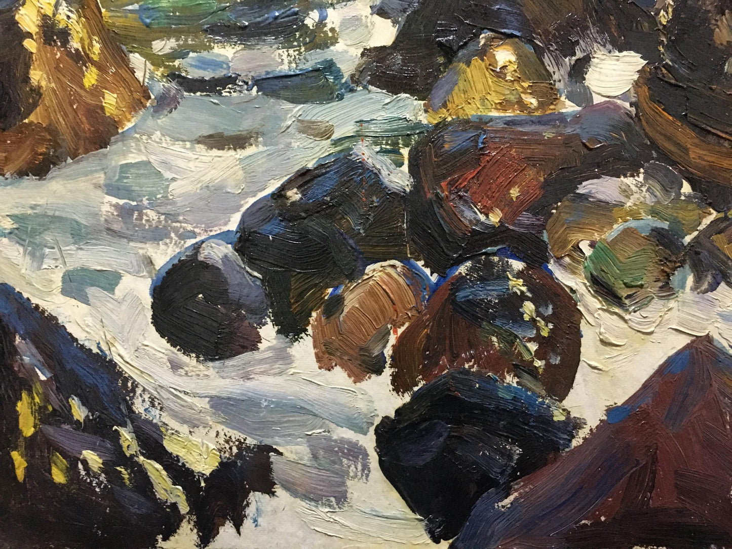Oil painting The beauty of the sea and mountains Petr Kolomoitsev