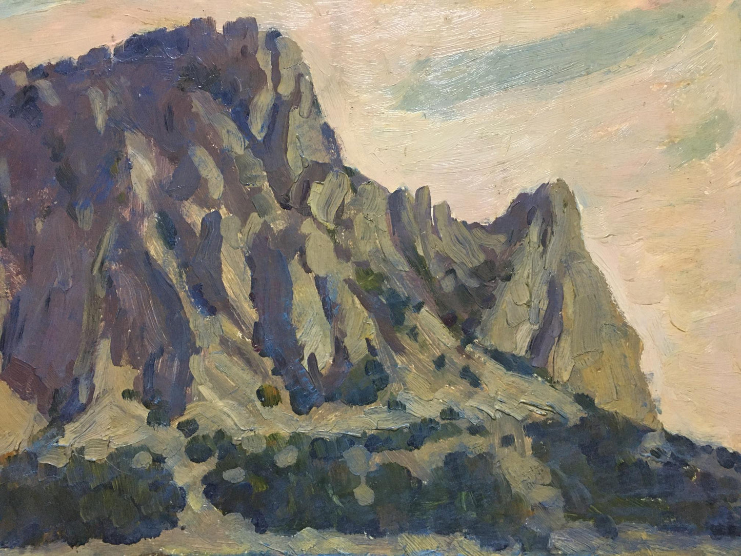 Oil painting The beauty of the sea and mountains Petr Kolomoitsev