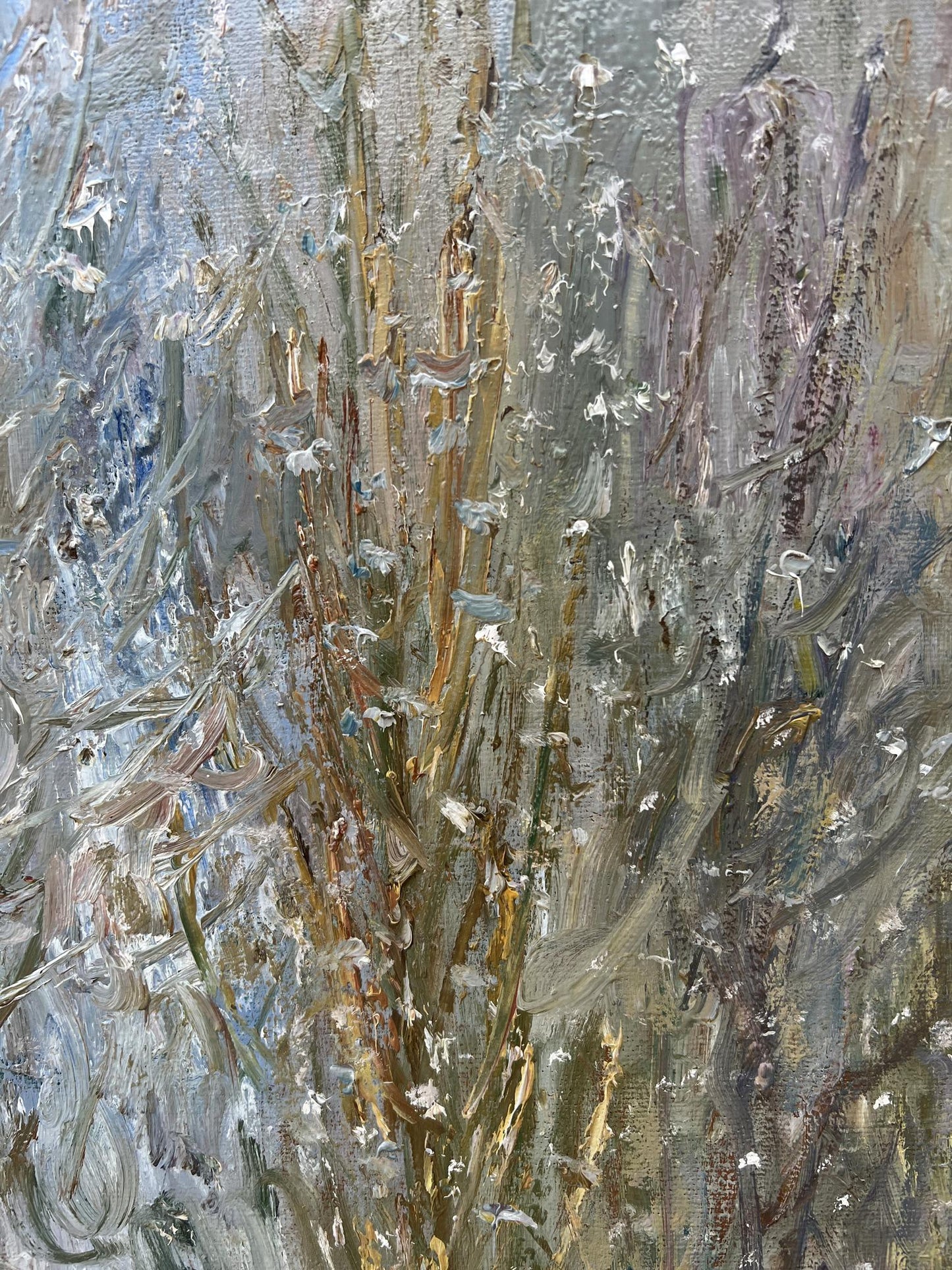 Oil painting snowing