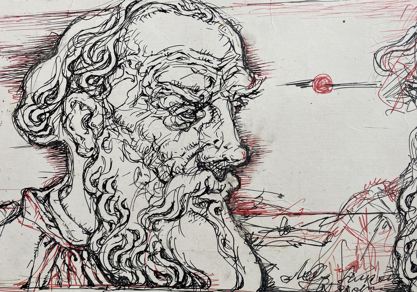 Ink, painting Looking back Litvinov Oleg Arkad'yevich