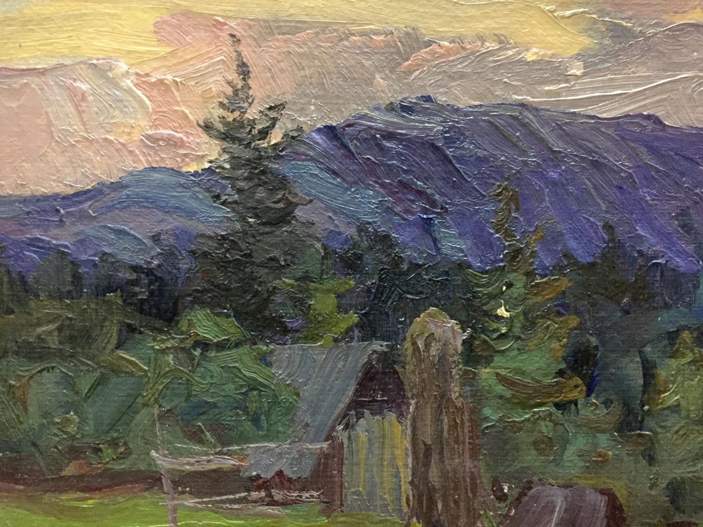 Oil painting Evening landscape Fomin Anatoly Nikiforovich