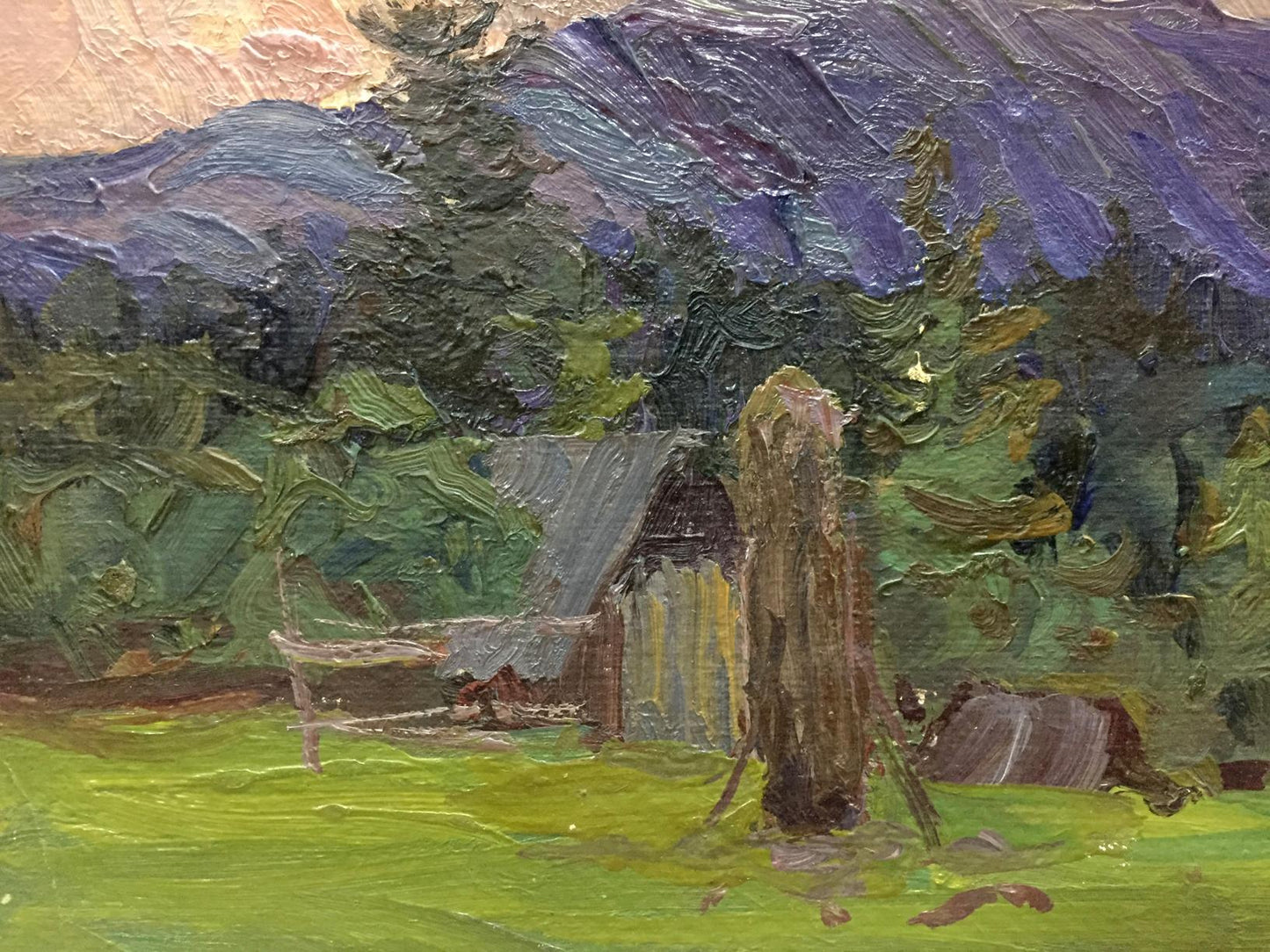Oil painting Evening landscape Fomin Anatoly Nikiforovich